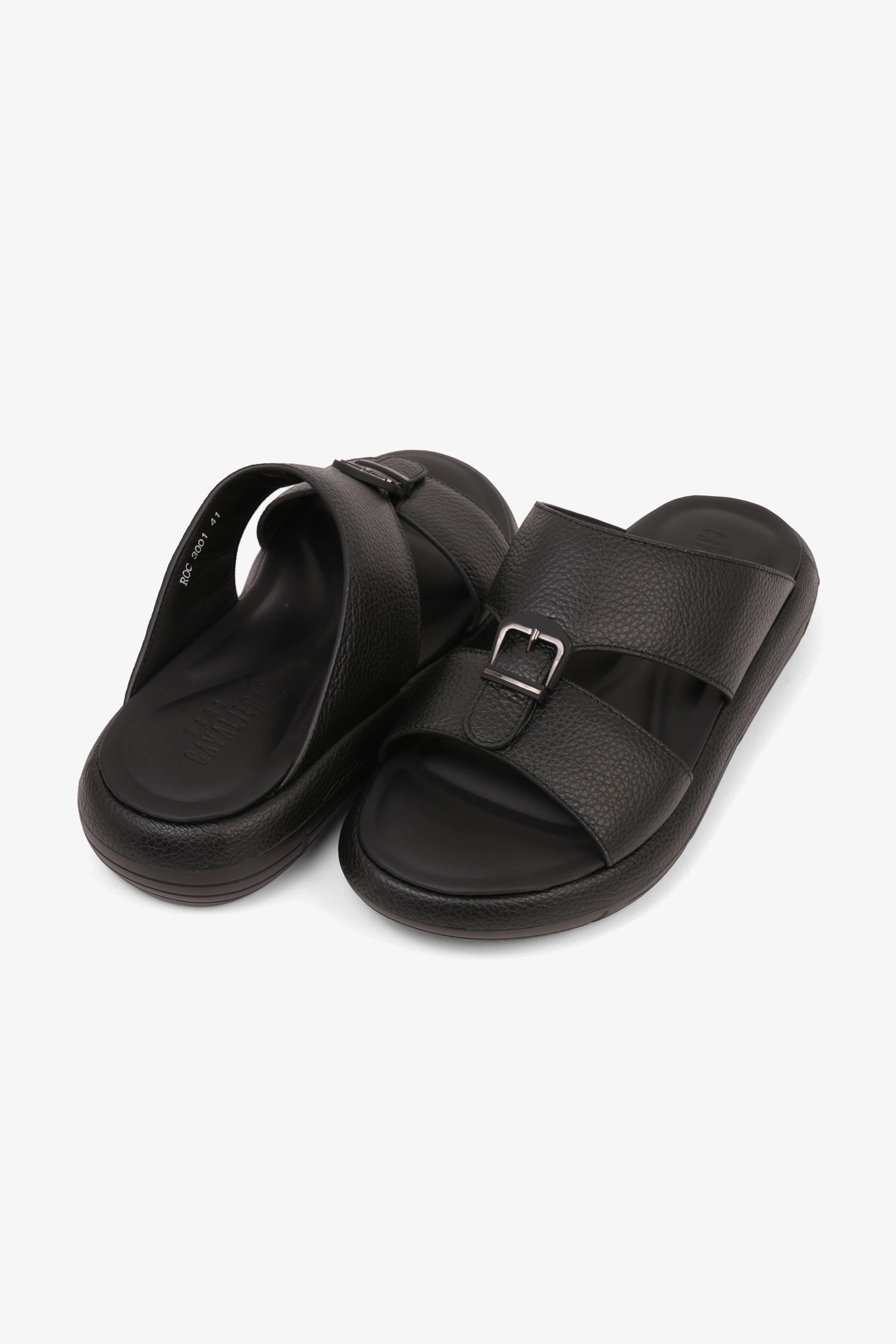 UOMO CAVALIER MENS VERTEX ARABIC SANDALS BLACK - Seventy7