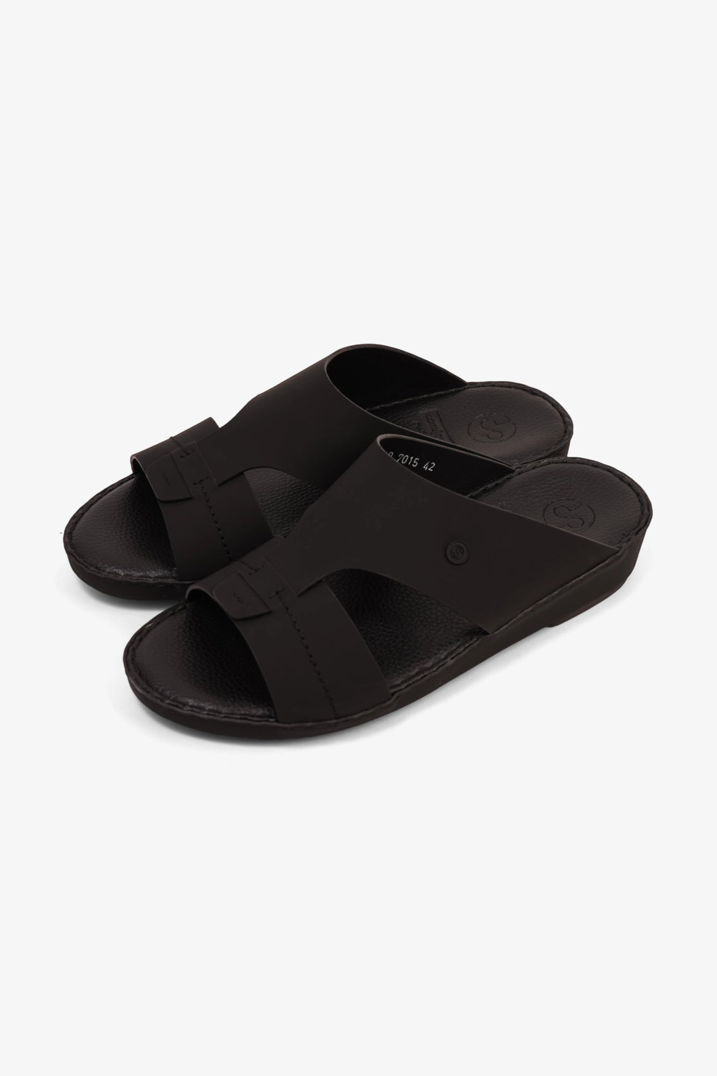 COMFORT PLUS MATTE MODERN LEATHER SANDALS BLACK - Seventy7