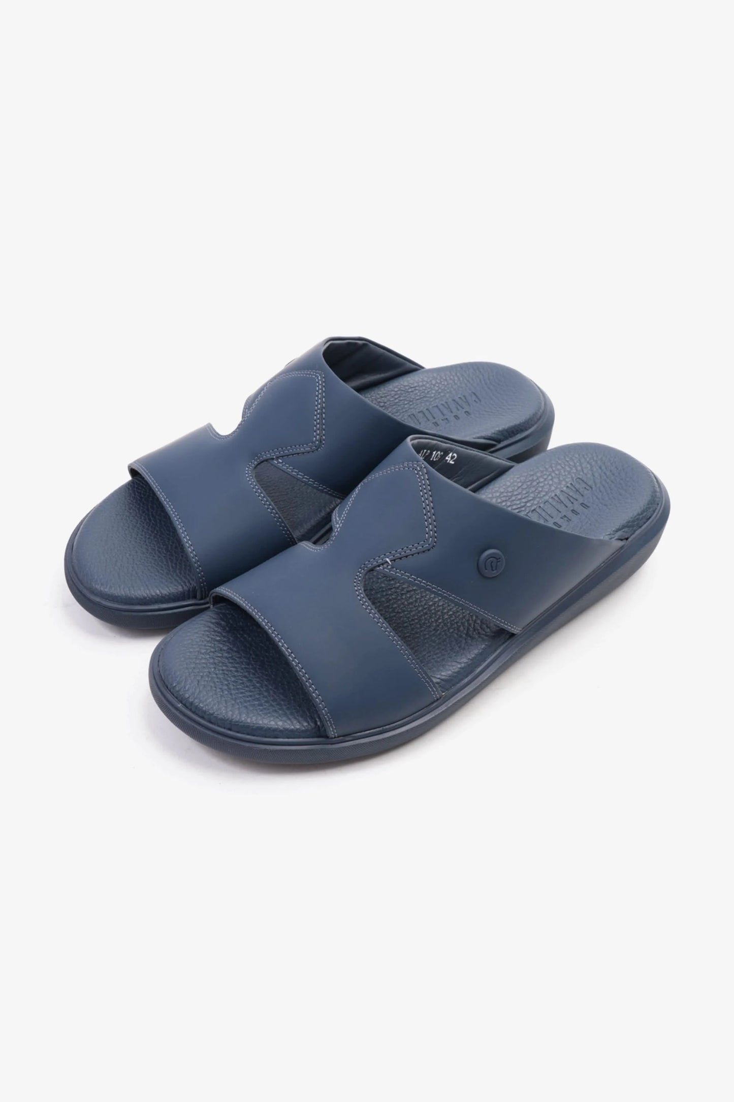 Uomo Cavalier Stylish Comfortable Footbed, Adjustable Side Clasp Navy - Seventy7