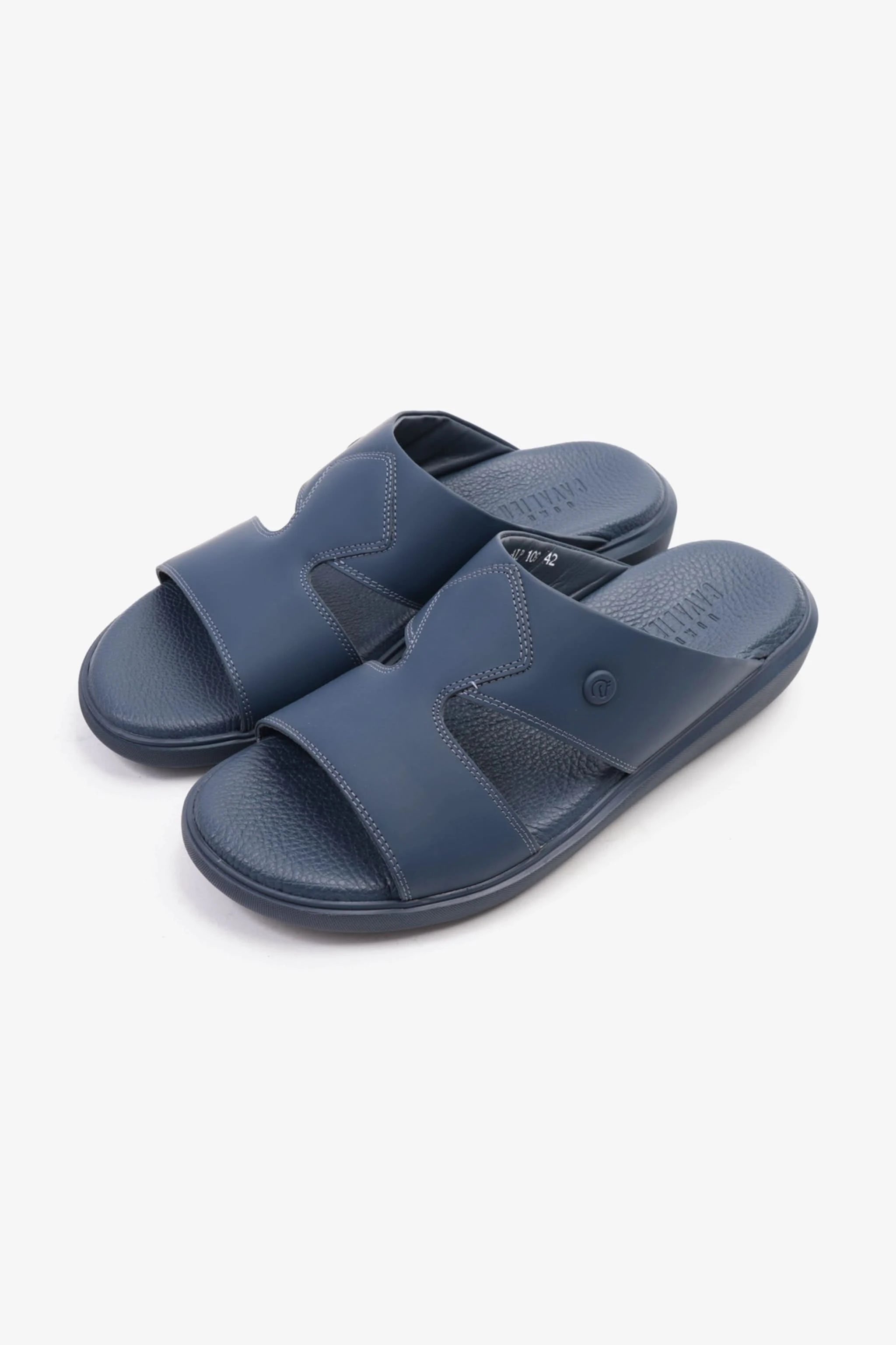 Uomo Cavalier Stylish Comfortable Footbed, Adjustable Side Clasp Navy - Seventy7