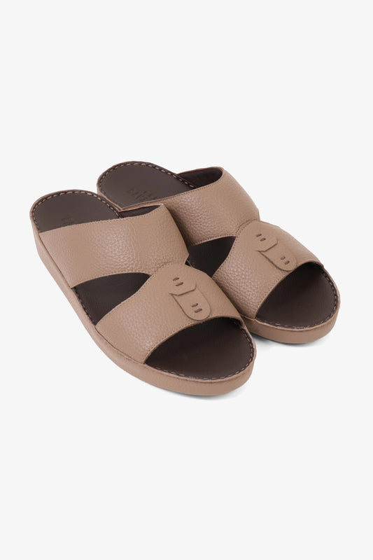 UOMO CAVALIER ELITE TRADITIONAL LEATHER ARABIC SANDALS STONE - Seventy7