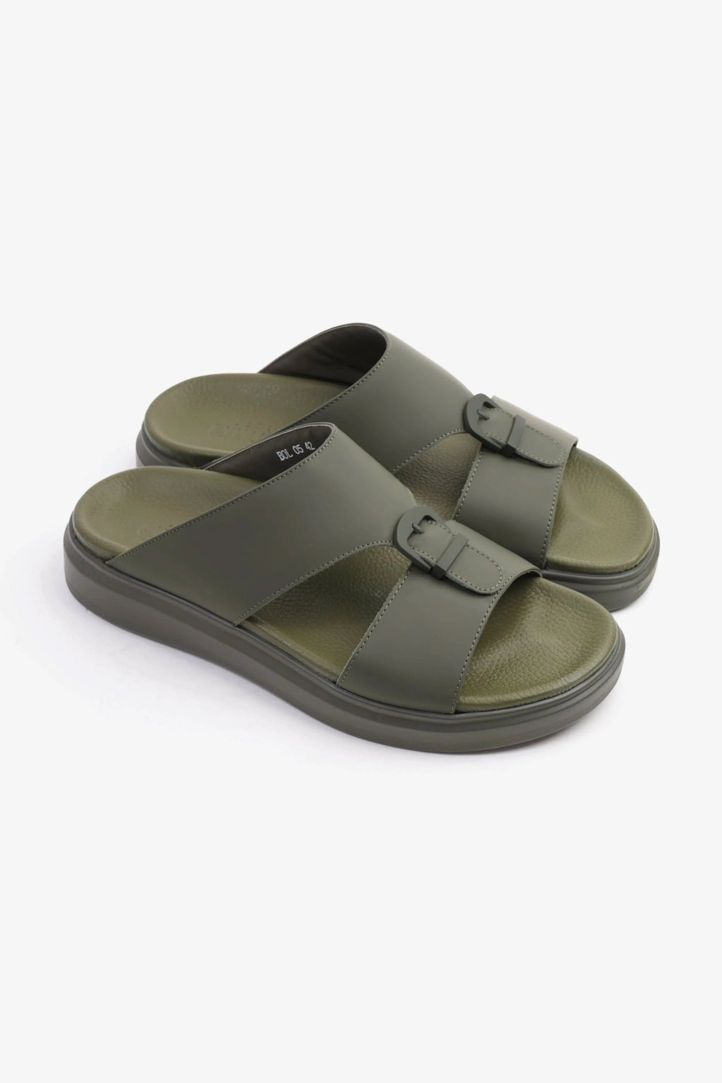 UOMO CAVALIER MENS ARABIC CLASSIC TRIM EXTRA CUSHIONED SANDAL OLIVE - Seventy7