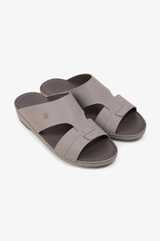 COMFORT PLUS MATTE MODERN LEATHER SANDALS LIGHT-GREY - Seventy7