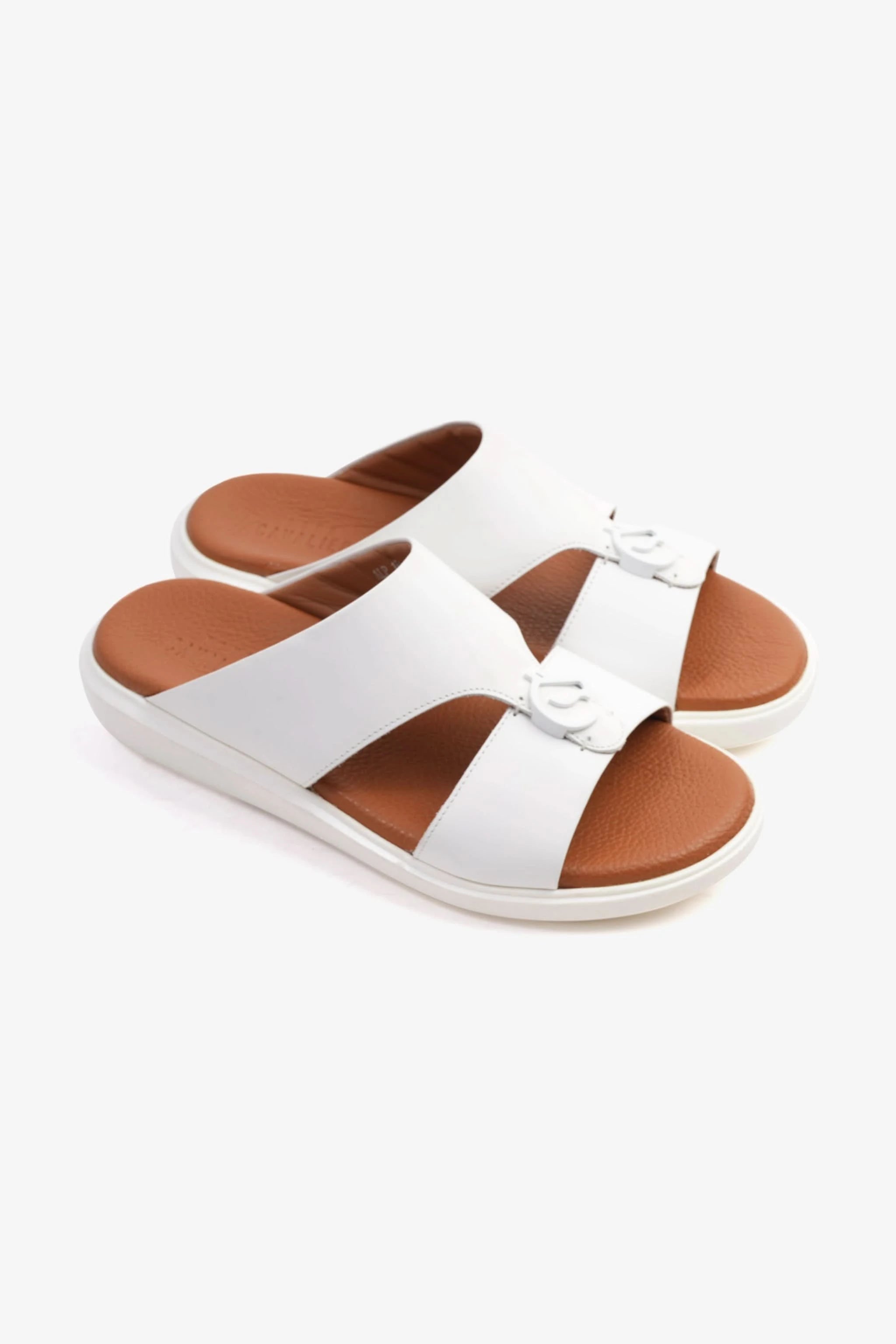 SOFT FOOTBED MENS ARABIC UOMO CAVALIER SANDALS WHITE - Seventy7