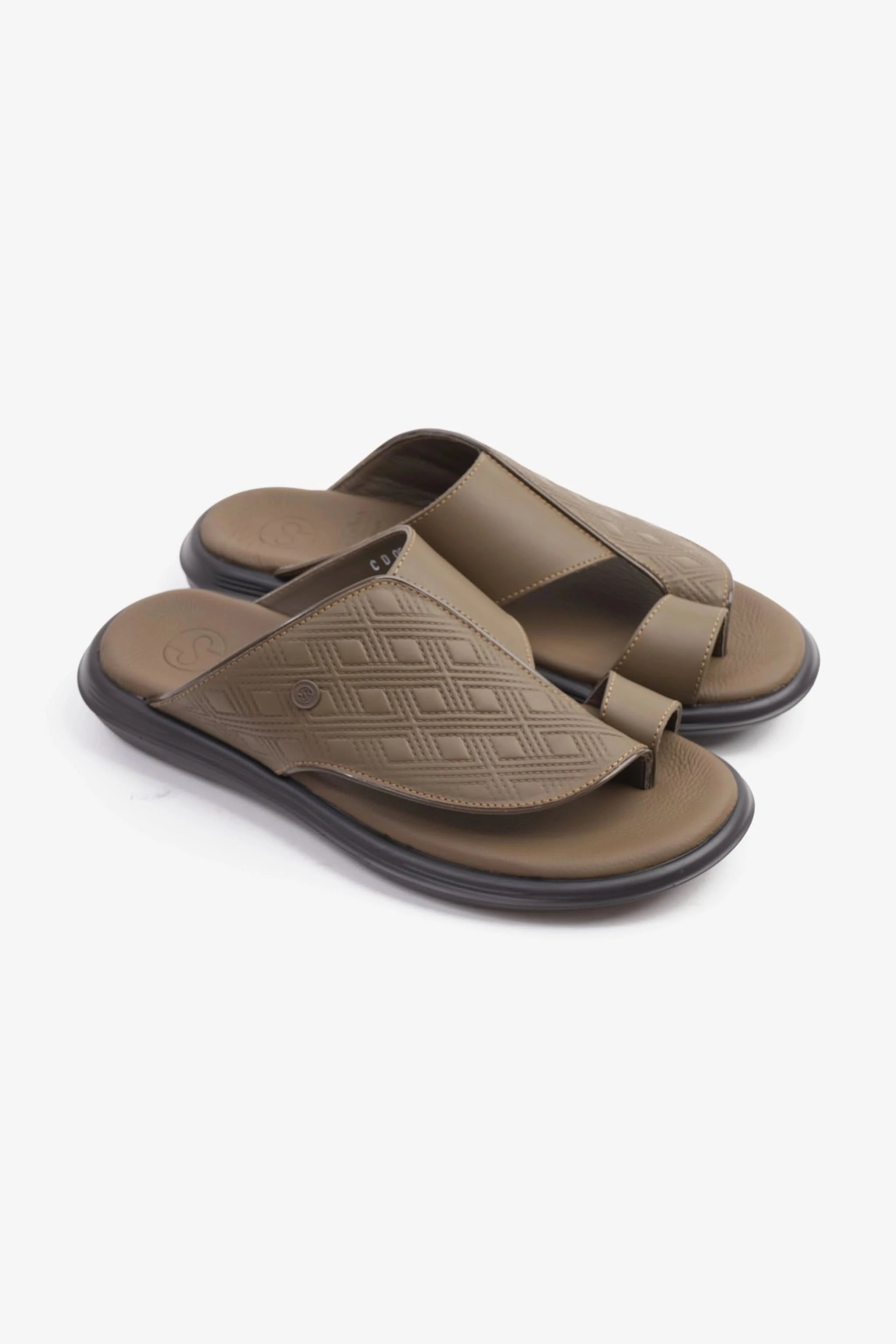 COMFORT PLUS ARABIC SANDALS MEN'S GEOMETRIC PATTERN SANDALS TRUFFLE - Seventy7