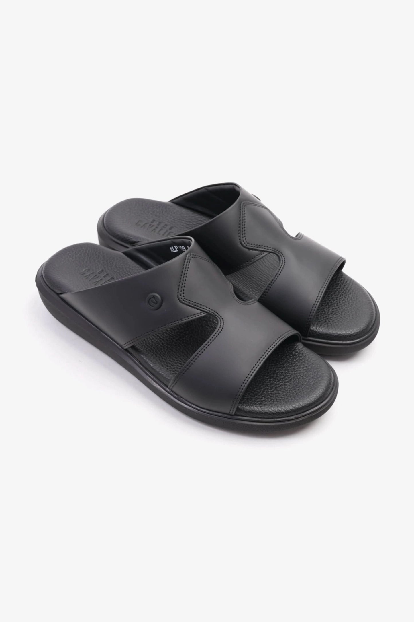 Uomo Cavalier Stylish Comfortable Footbed, Adjustable Side Clasp Black - Seventy7
