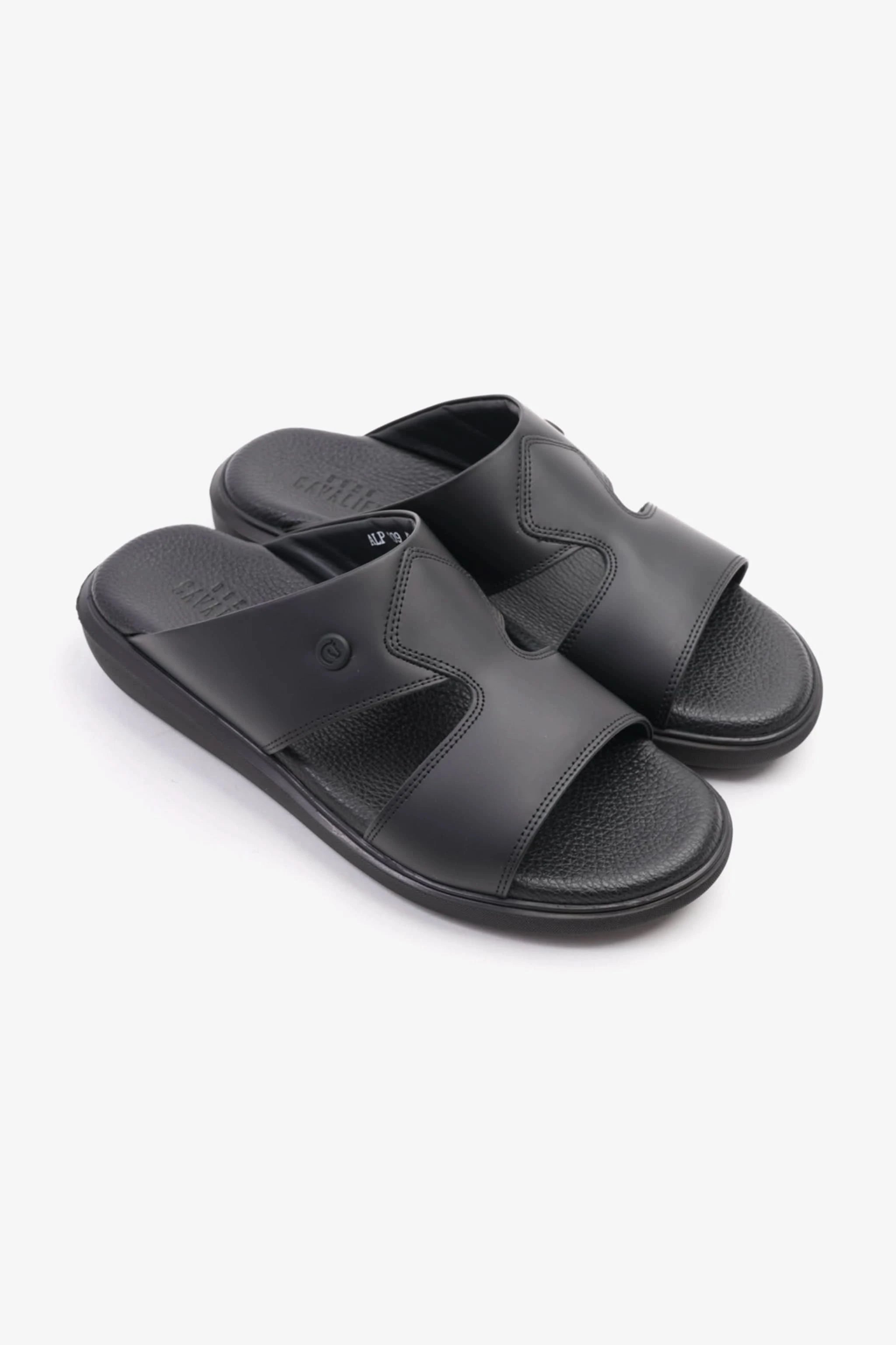 Uomo Cavalier Stylish Comfortable Footbed, Adjustable Side Clasp Black - Seventy7