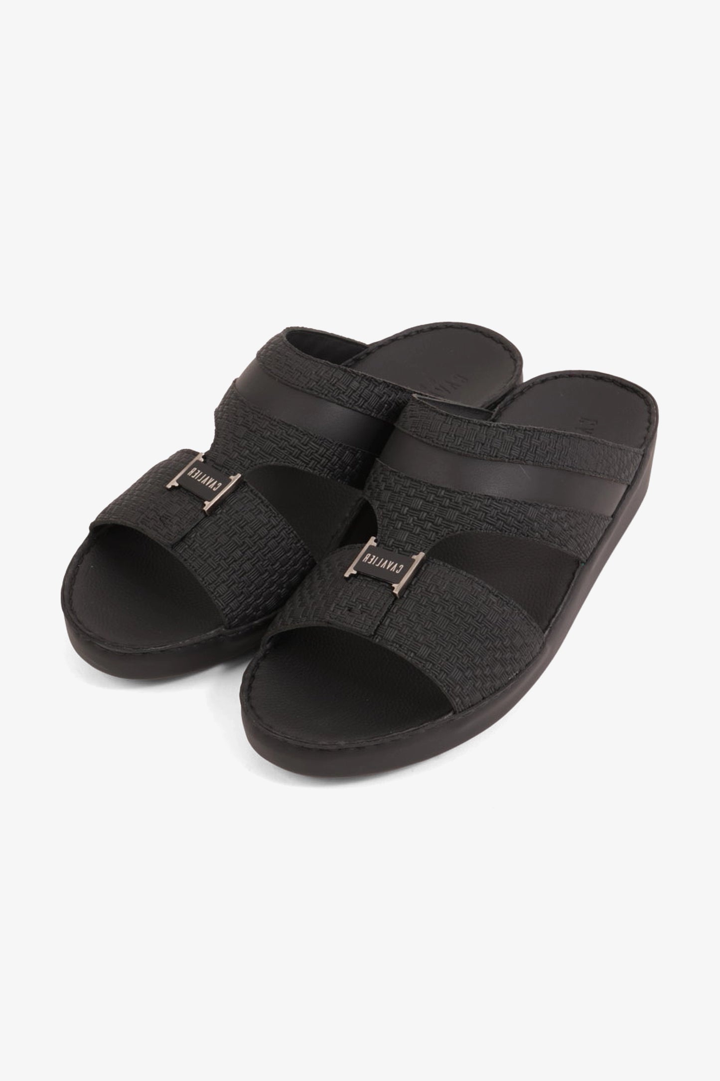 UOMO CAVALIER HANDCRAFTED COMFORT LEATHER ARABIC SANDALS BLACK - Seventy7