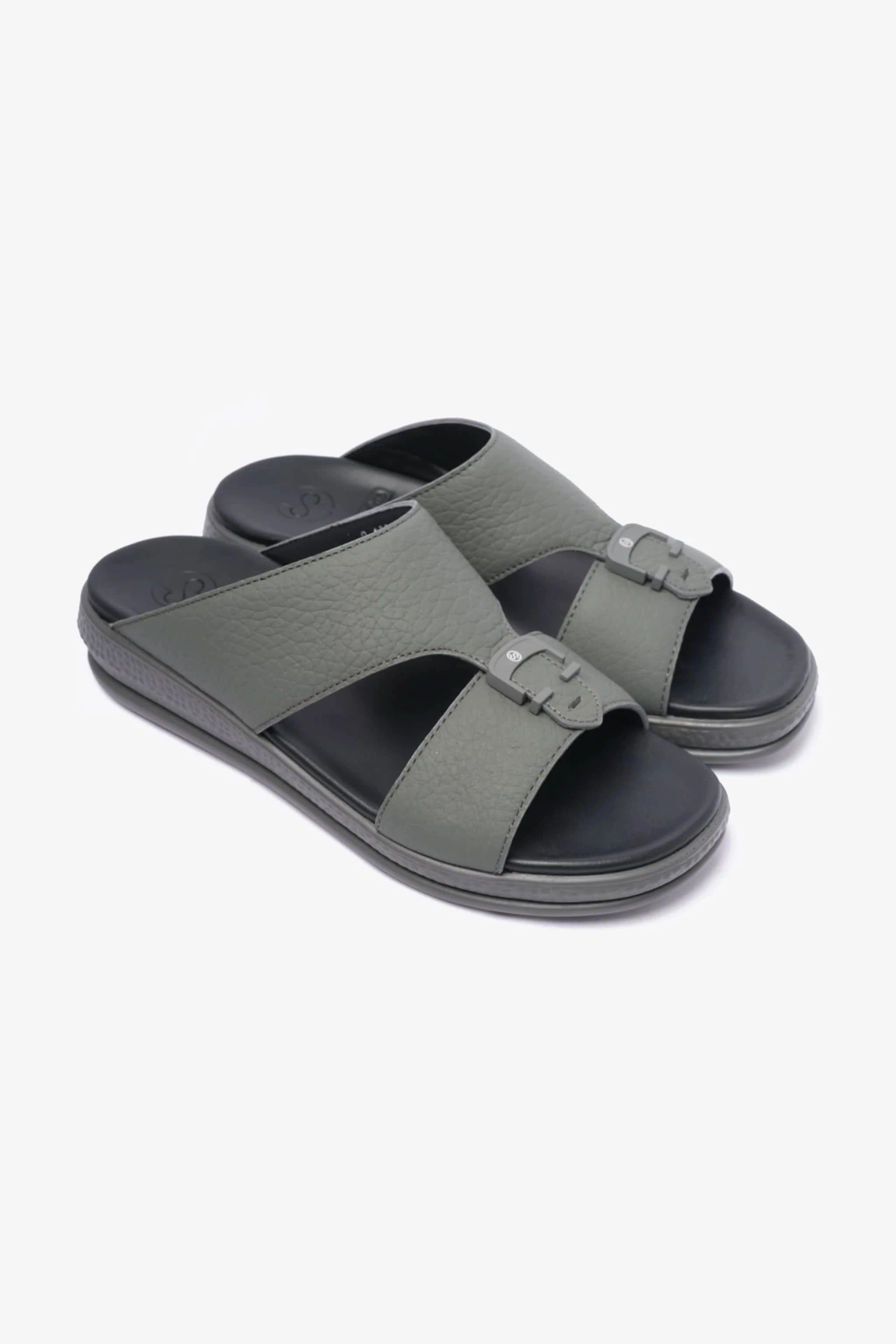 COMFORT PPLUS STYLISH TRIMS MENS LEATHER SANDALS GREY - Seventy7