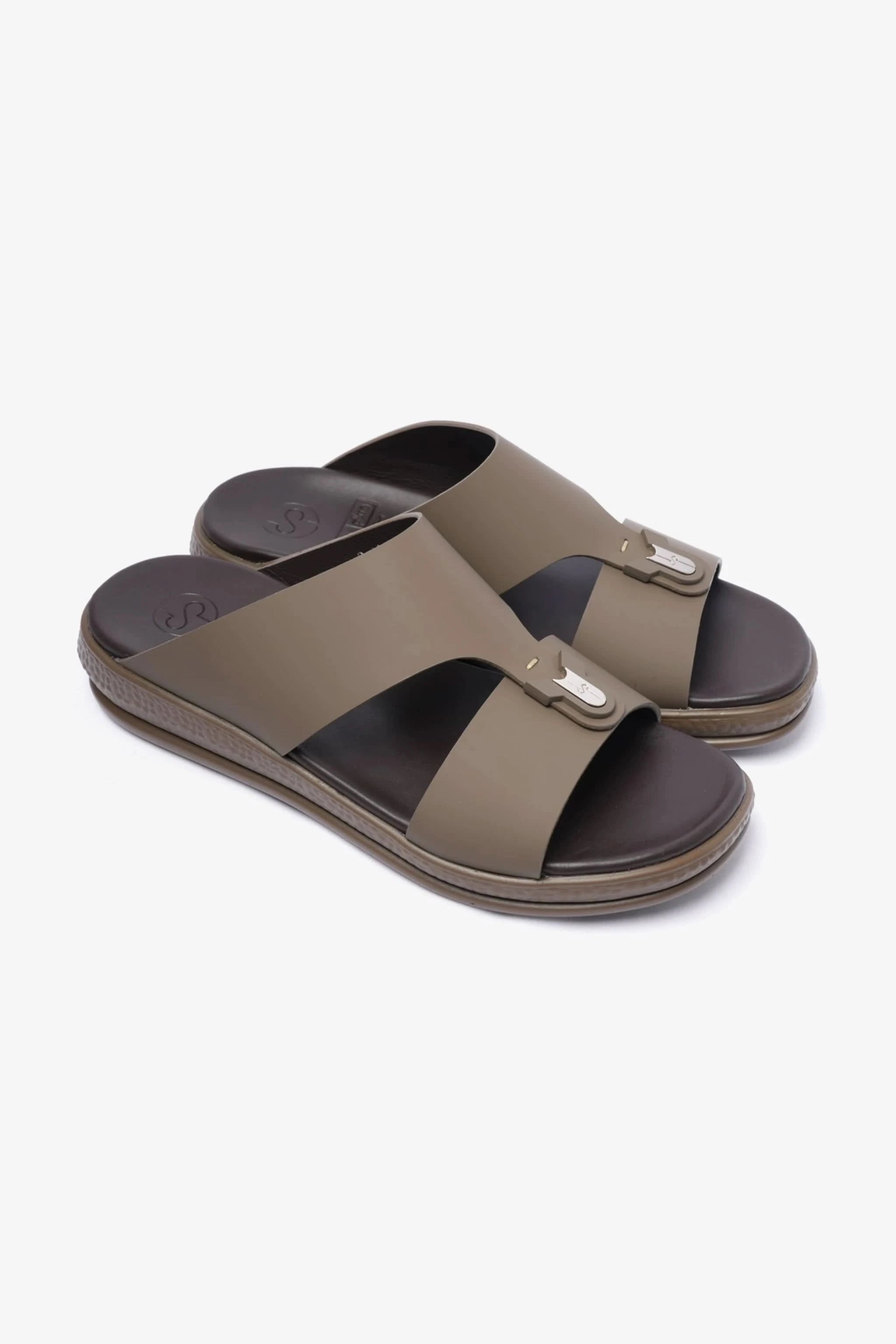 COMFORT PLUS MENS LEATHER SANDALS TRUFFLE - Seventy7