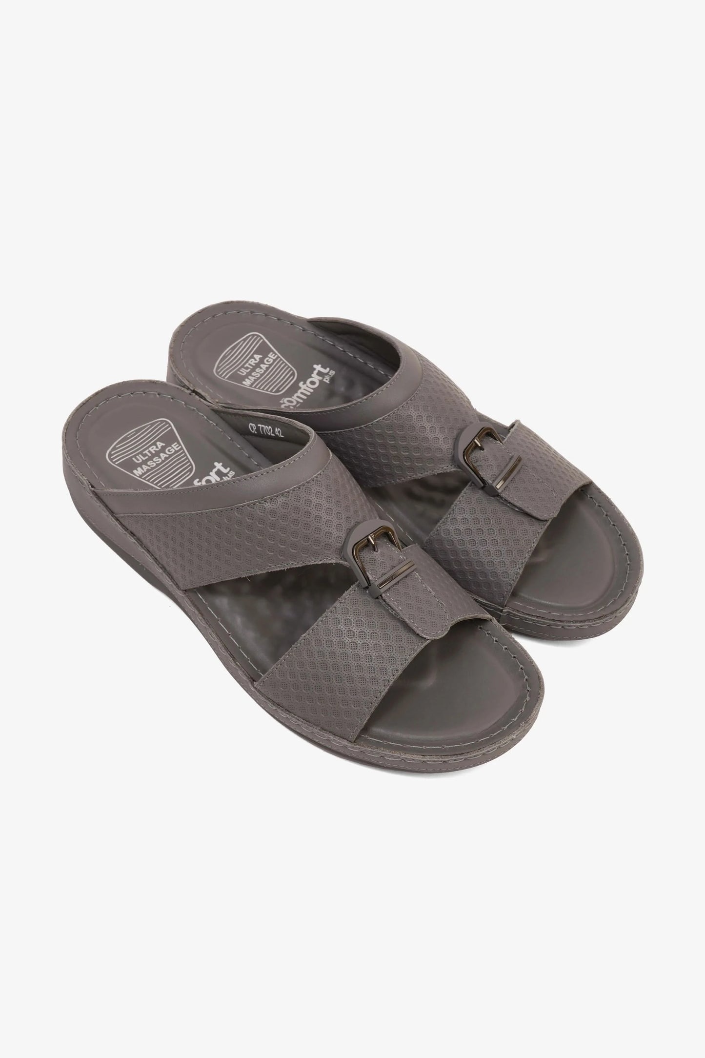COMFORT PLUS MEN'S ULTRA COMFORT TRIM SANDALS GREY - Seventy7