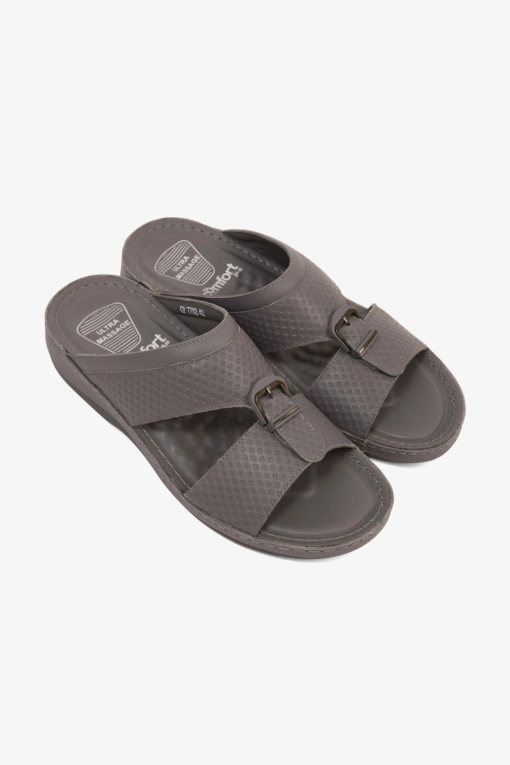 COMFORT PLUS MEN'S ULTRA COMFORT TRIM SANDALS GREY - Seventy7