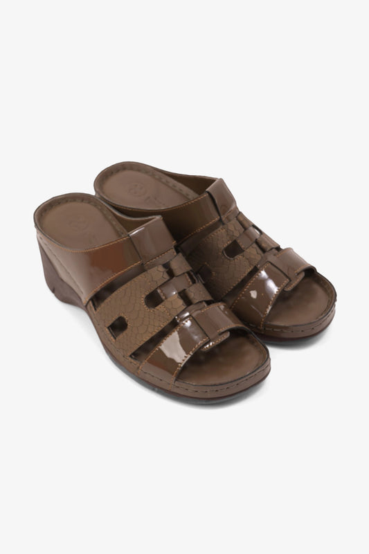 COMFORT PLUS LADIES SANDALS  - GG118 BROWN - Seventy7