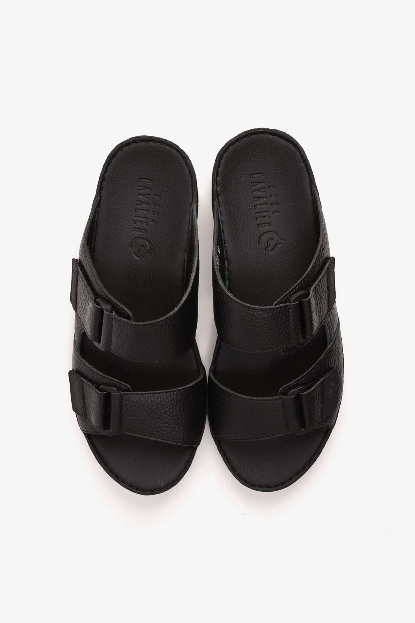 UOMO CAVALIER MEN'S ARABIC SANDAL WITH ADJUSTABLE STRAP BLACK - Seventy7