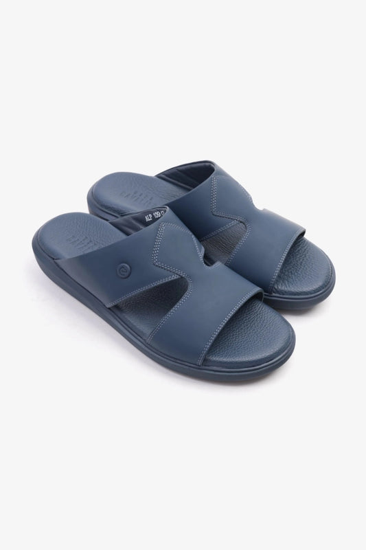 Uomo Cavalier Stylish Comfortable Footbed, Adjustable Side Clasp Navy - Seventy7