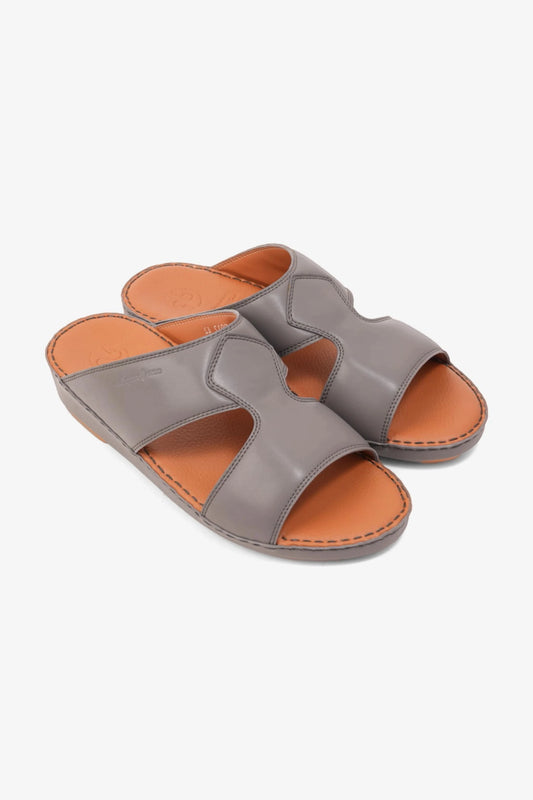 COMFORT PLUS LUXURIOUS LEATHER SANDAL FOR EVERYDAY DARK-GREY - Seventy7
