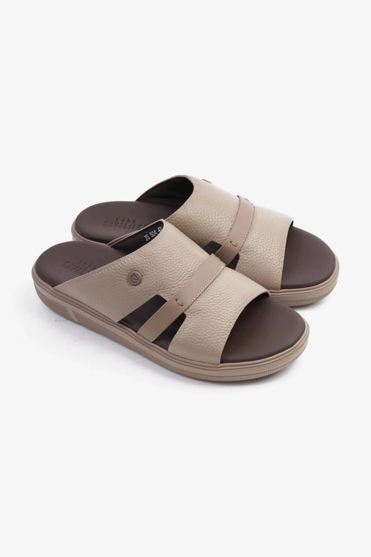 UOMO CAVALIER ARABIC SANDALS MEN'S CRAFTED GENUINE LEATHER BEIGE - Seventy7