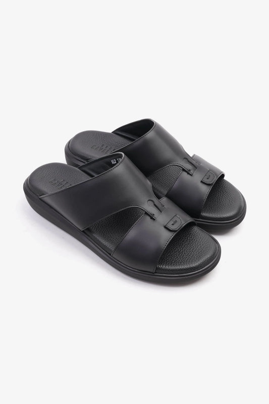 Uomo Cavalier Comfortable Slip-On Sandals with Cushioned Sole Black - Seventy7