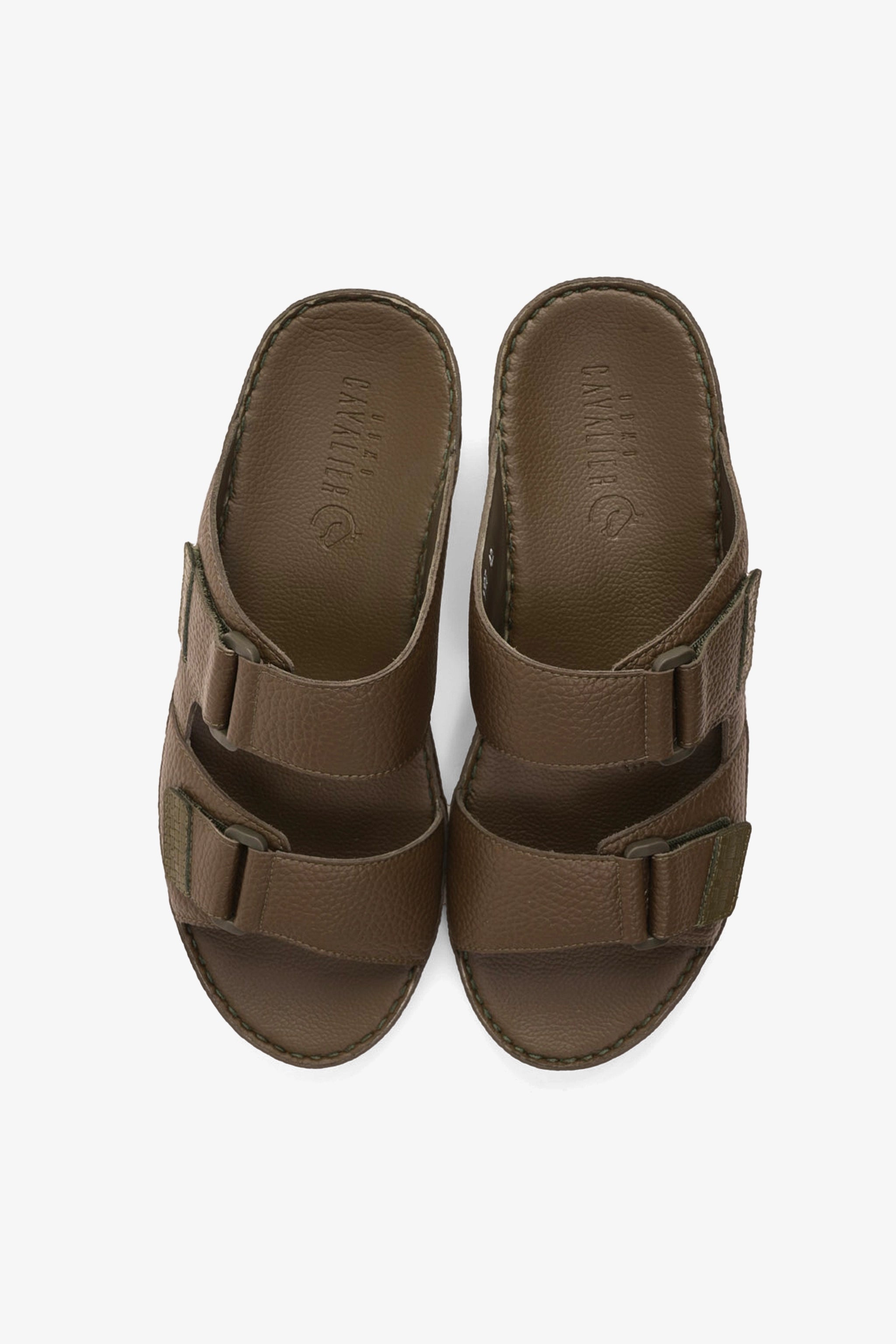 UOMO CAVALIER MEN'S ARABIC SANDAL WITH ADJUSTABLE STRAP OLIVE - Seventy7