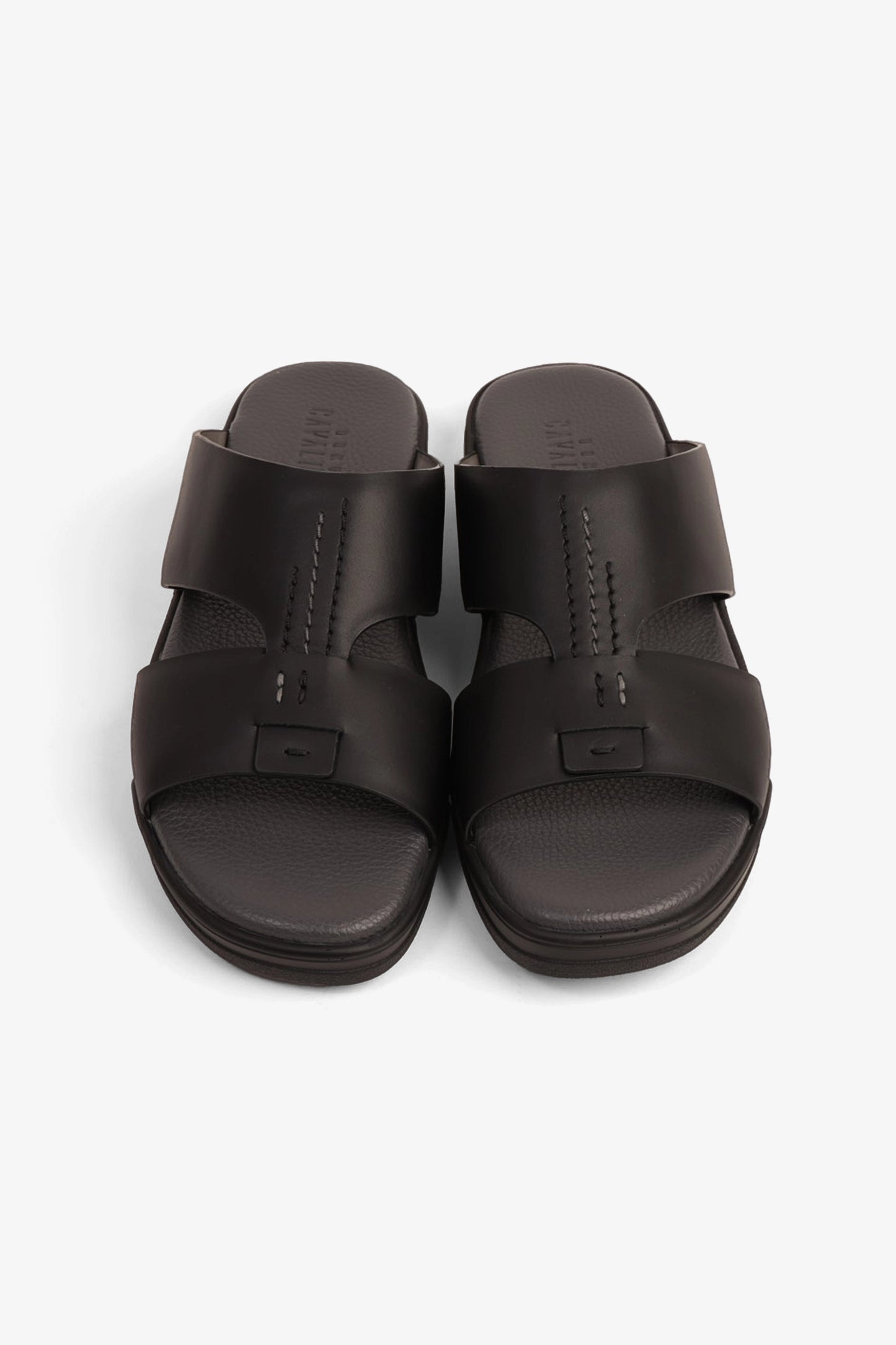 UOMO CAVALIER MEN'S LEATHER SANDALS COMFORT REDEFINED BLACK - Seventy7