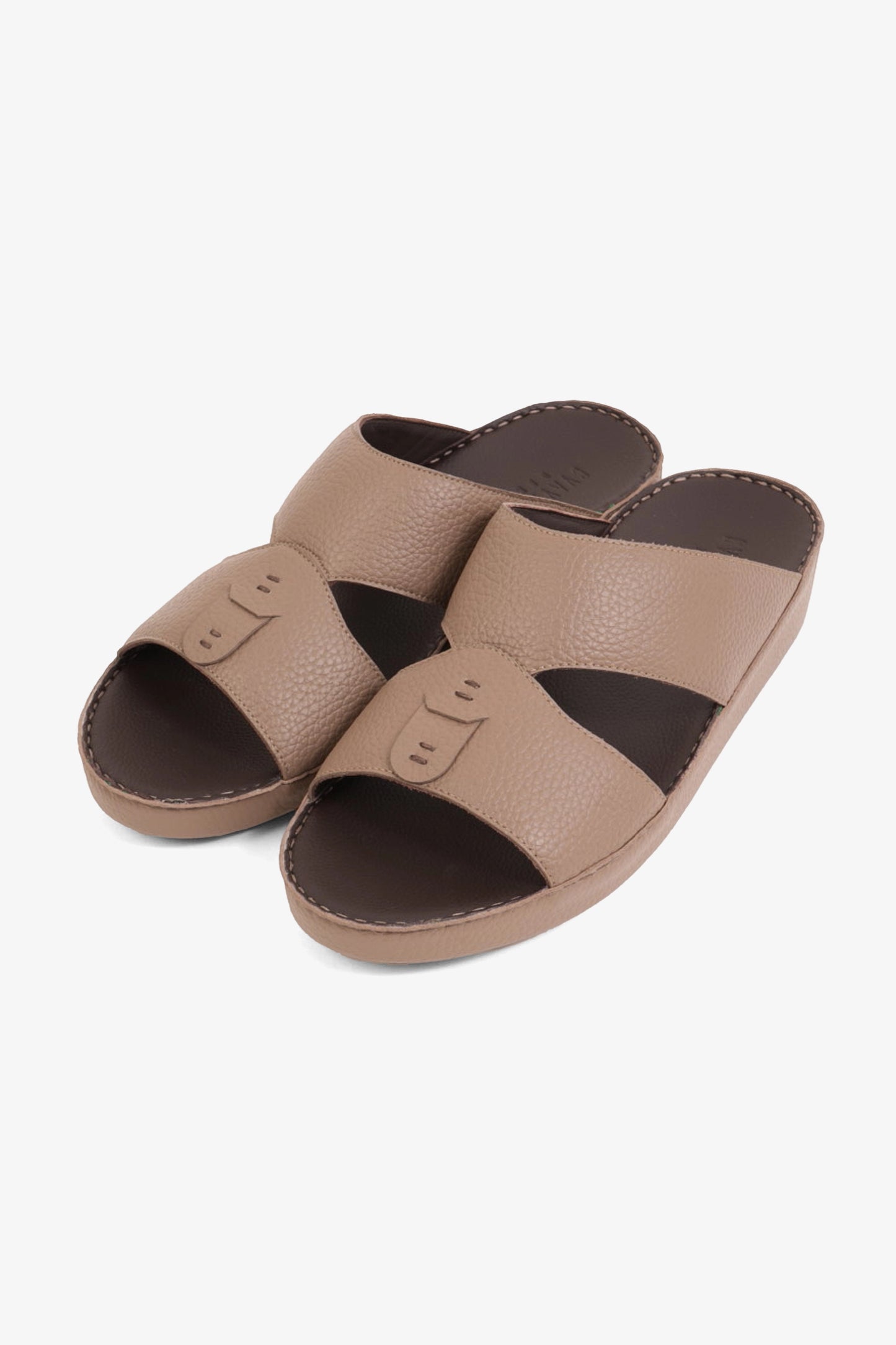 UOMO CAVALIER ELITE TRADITIONAL LEATHER ARABIC SANDALS STONE - Seventy7