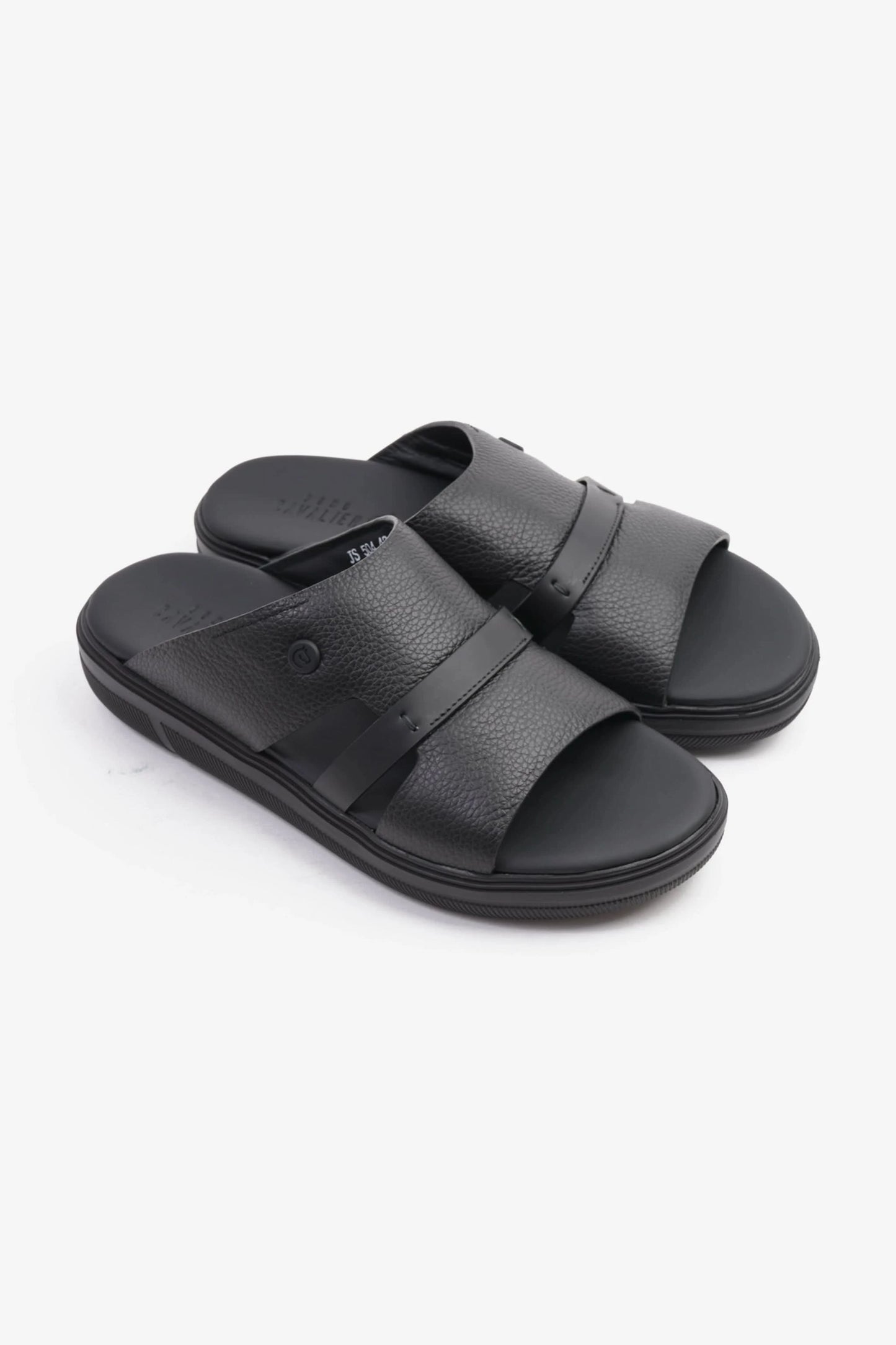 UOMO CAVALIER ARABIC SANDALS MEN'S CRAFTED GENUINE LEATHER BLACK - Seventy7