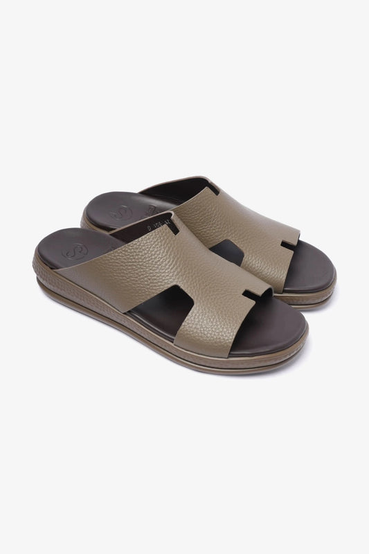 COMFORT PLUS CLASSIC LEATHER SANDALS FOR MENS TRUFFLE - Seventy7