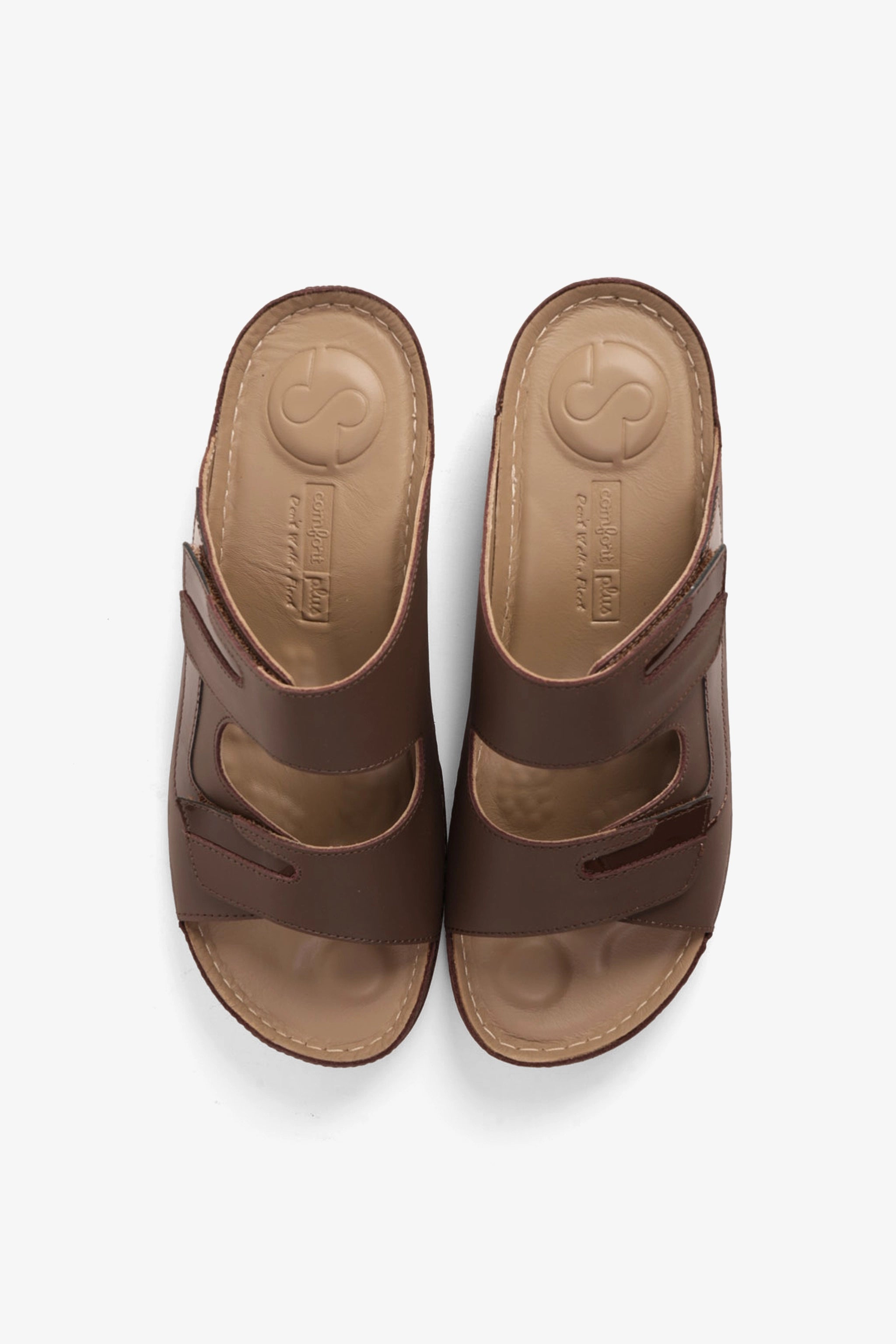 COMFORT PLUS WOMEN'S SANDALS SLEEK DESIGN WITH ADJUSTABLE STRAP BROWN - Seventy7