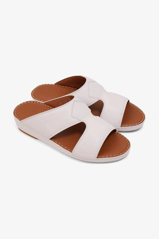 COMFORT PLUS LUXURIOUS LEATHER SANDAL FOR EVERYDAY WHITE - Seventy7