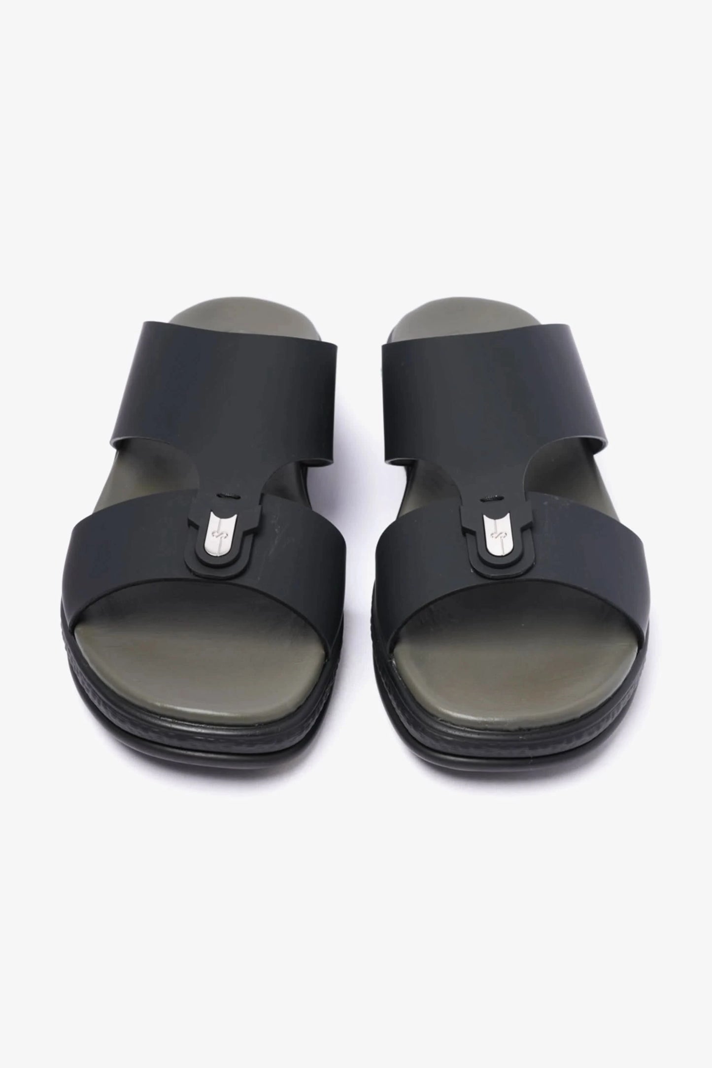 COMFORT PLUS MENS LEATHER SANDALS BLACK - Seventy7