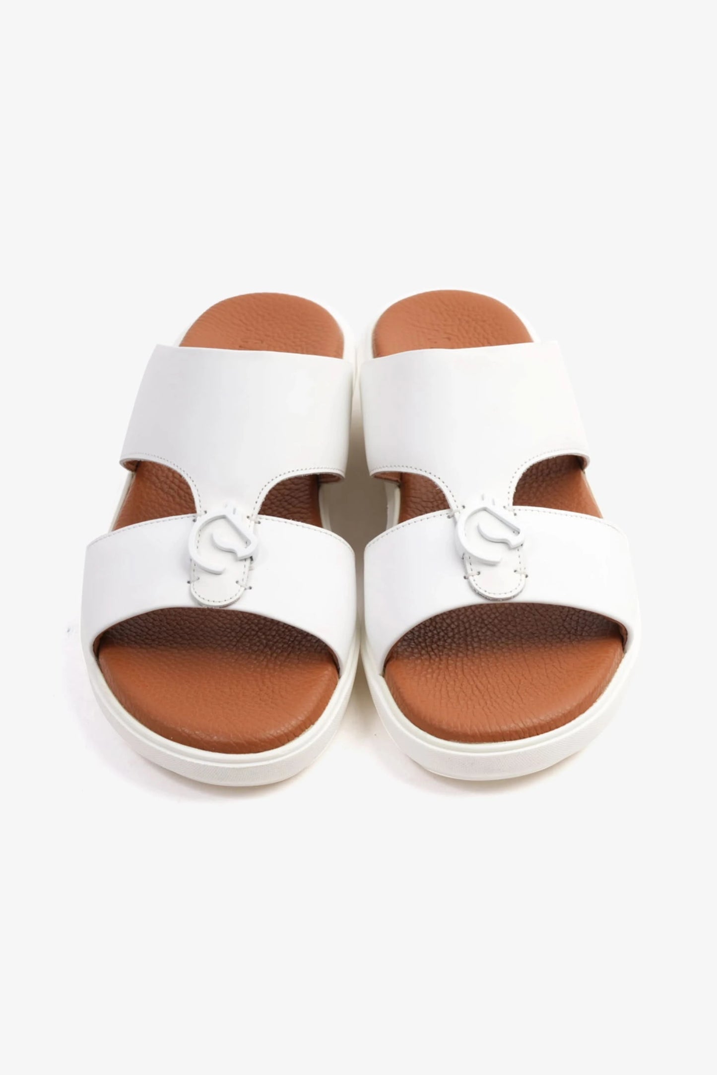 SOFT FOOTBED MENS ARABIC UOMO CAVALIER SANDALS WHITE - Seventy7