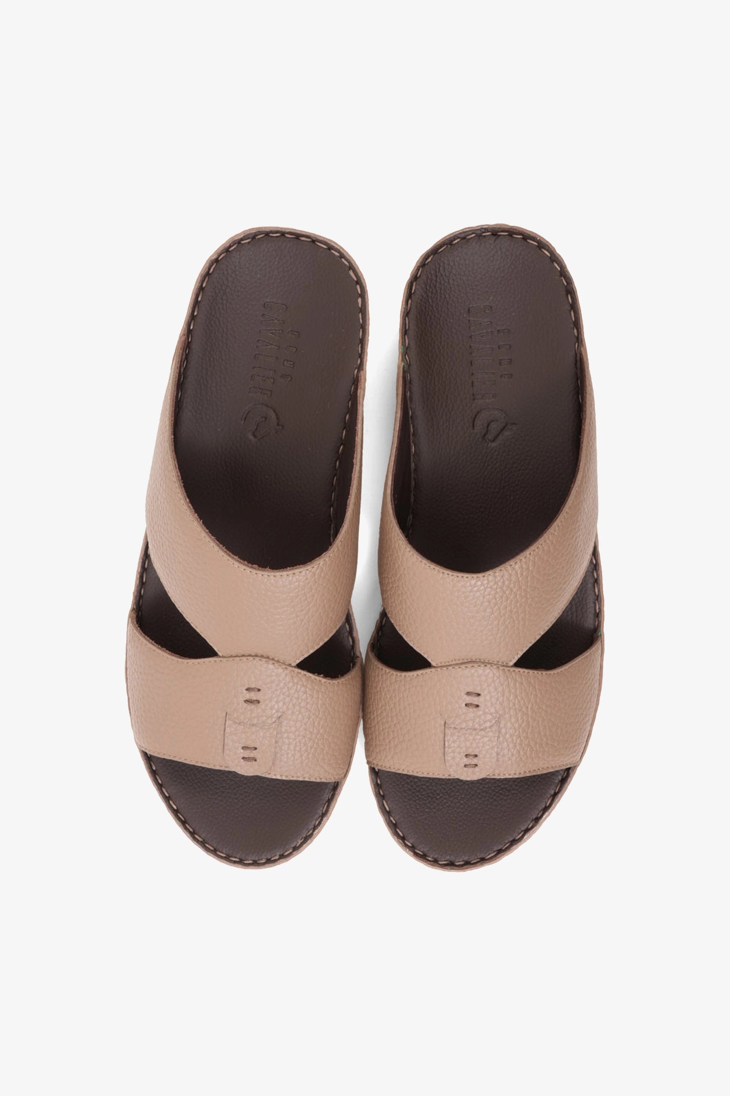 UOMO CAVALIER ELITE TRADITIONAL LEATHER ARABIC SANDALS STONE - Seventy7