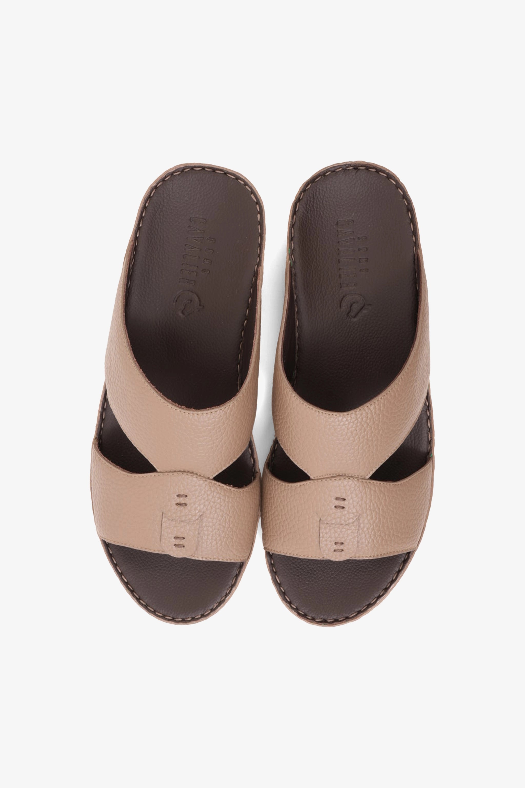UOMO CAVALIER ELITE TRADITIONAL LEATHER ARABIC SANDALS STONE - Seventy7