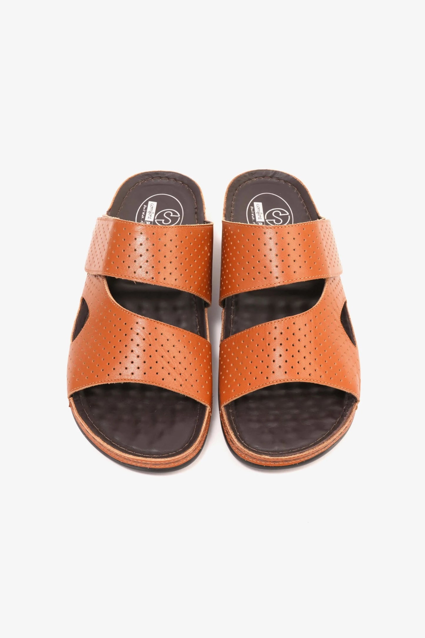 Comfort Plus Men's Al Waha Textured Slip-On Arabic Sandals Tan - Seventy7