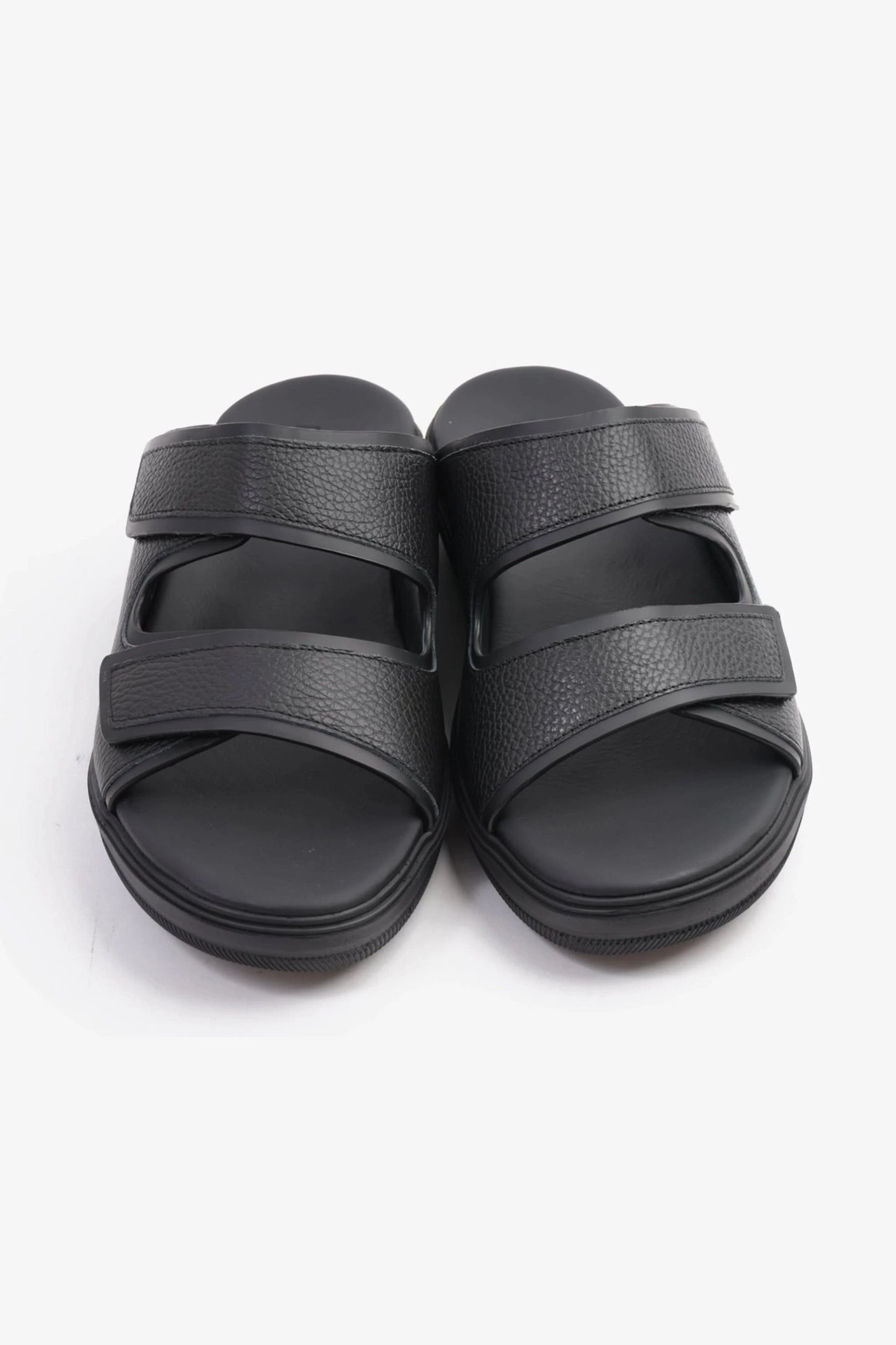 UOMO CAVALIER MENS'S DESIGNER SANDALS WITH STRAP BLACK - Seventy7