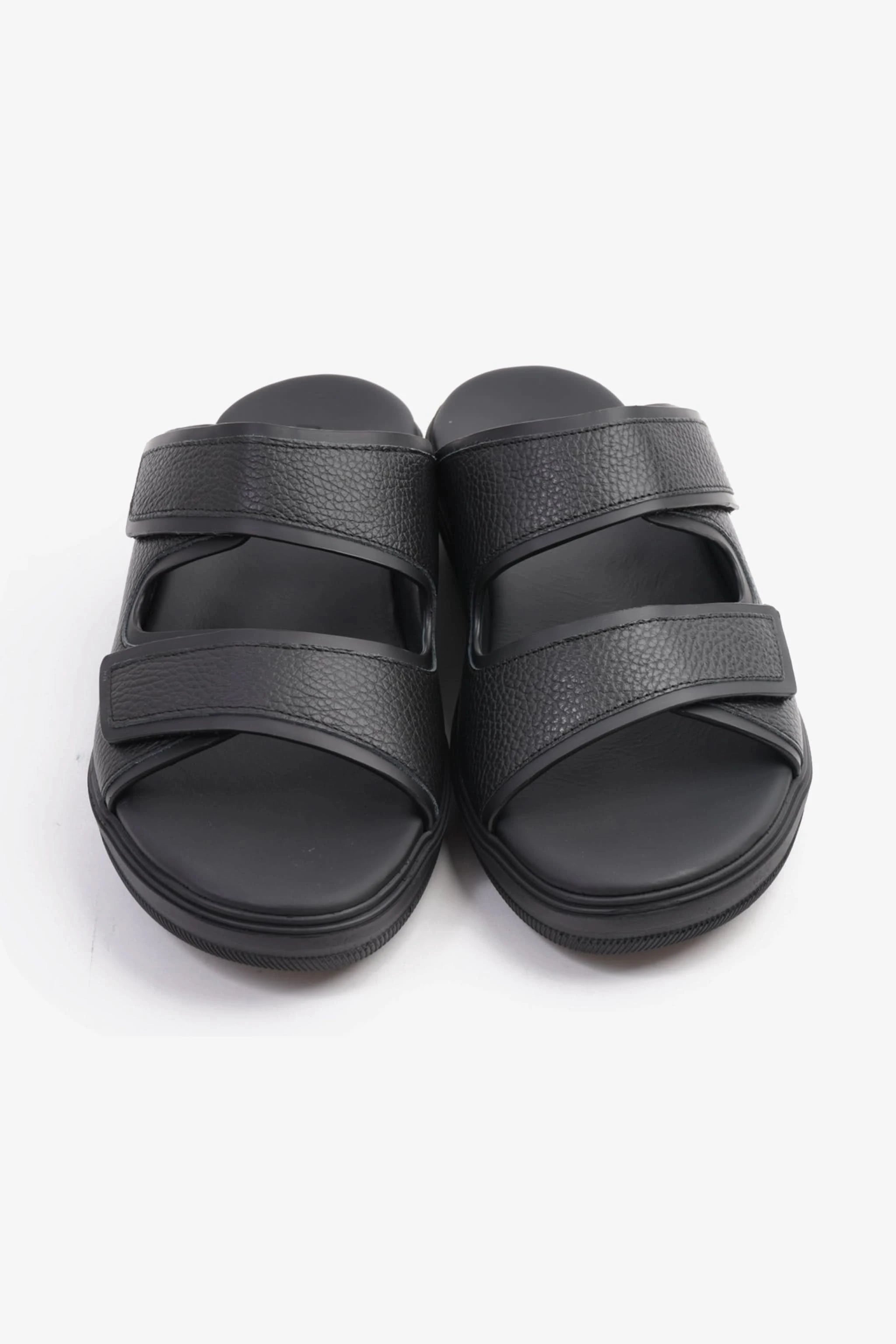 UOMO CAVALIER MENS'S DESIGNER SANDALS WITH STRAP BLACK - Seventy7