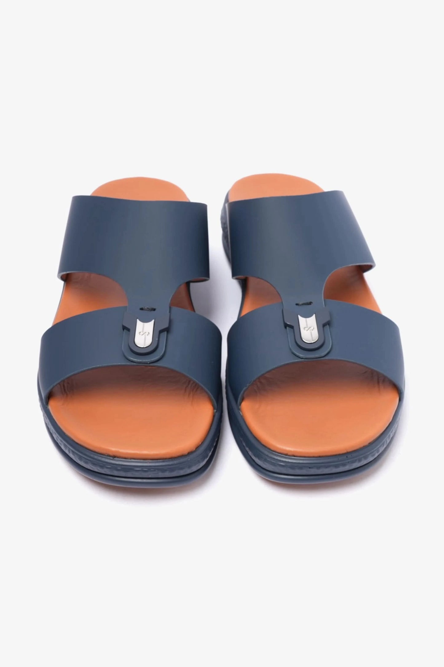 COMFORT PLUS MENS LEATHER SANDALS NAVY - Seventy7