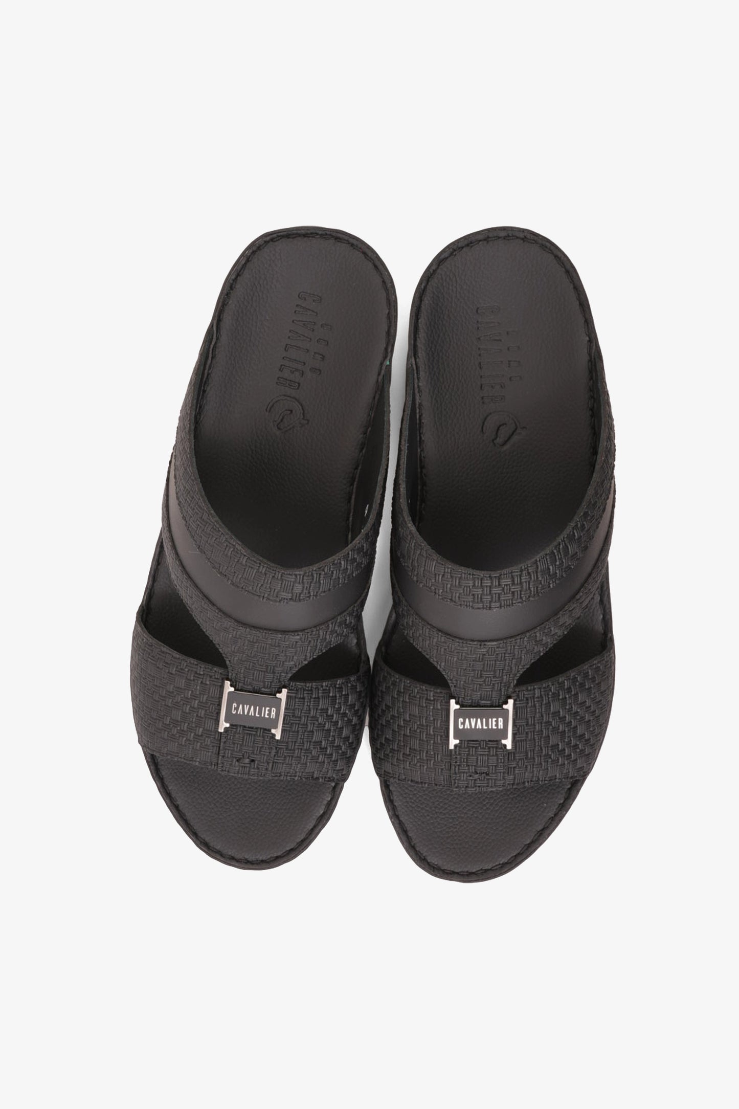 UOMO CAVALIER HANDCRAFTED COMFORT LEATHER ARABIC SANDALS BLACK - Seventy7