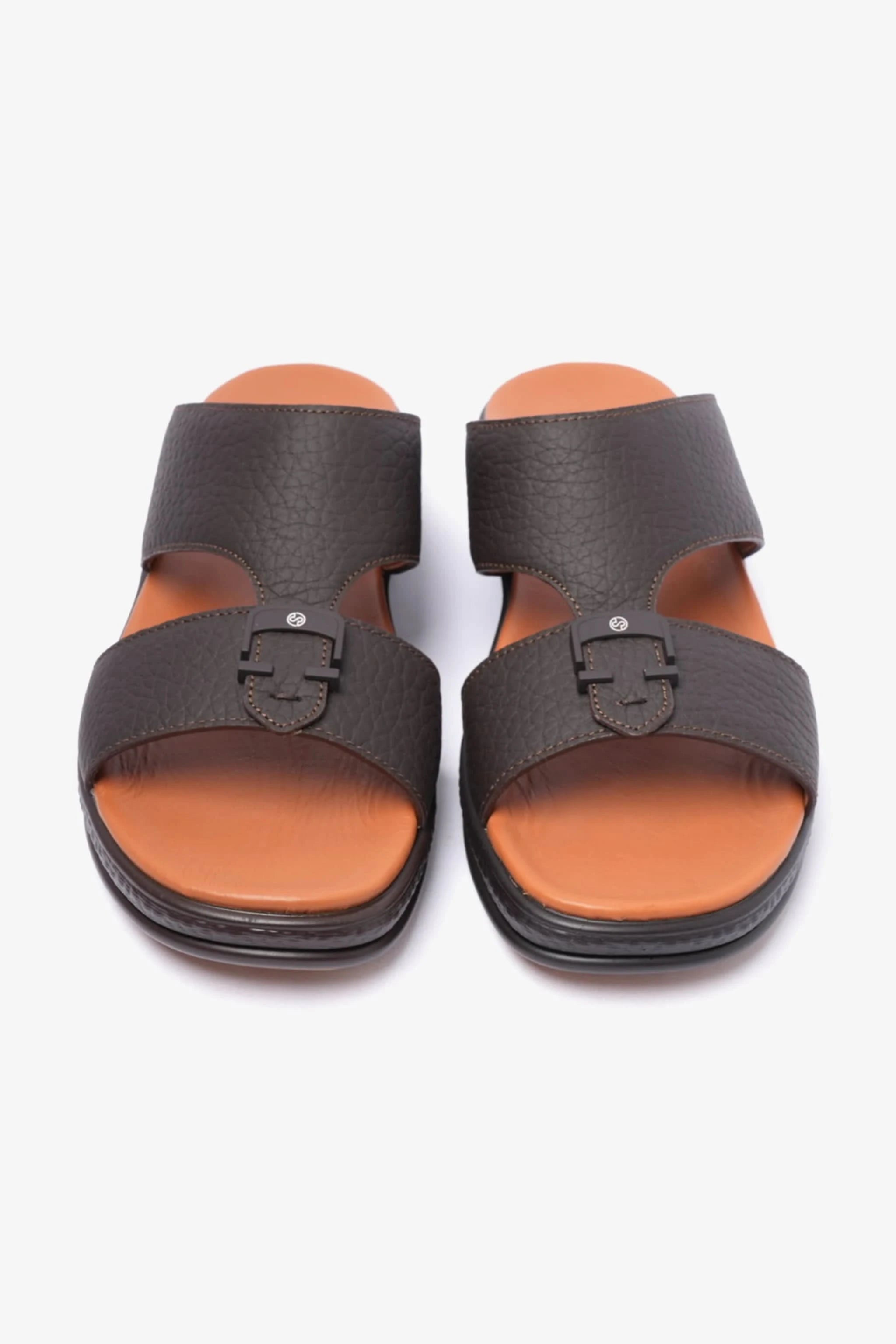 COMFORT PPLUS STYLISH TRIMS MENS LEATHER SANDALS BLACK - Seventy7