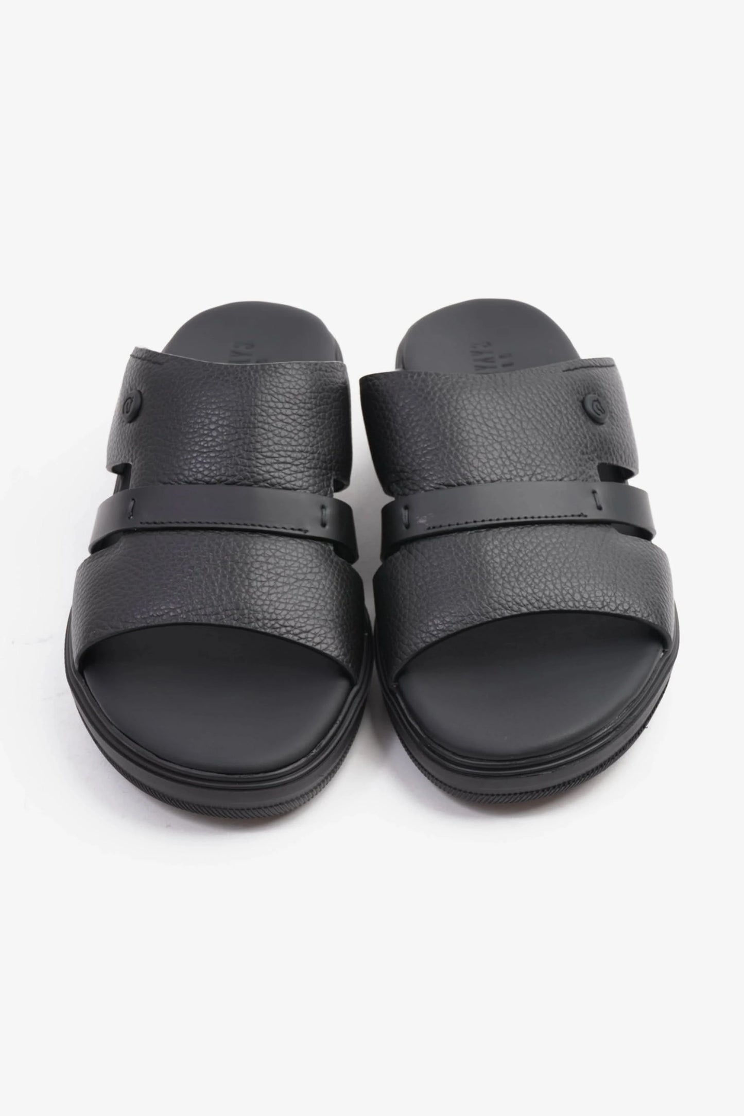 UOMO CAVALIER ARABIC SANDALS MEN'S CRAFTED GENUINE LEATHER BLACK - Seventy7