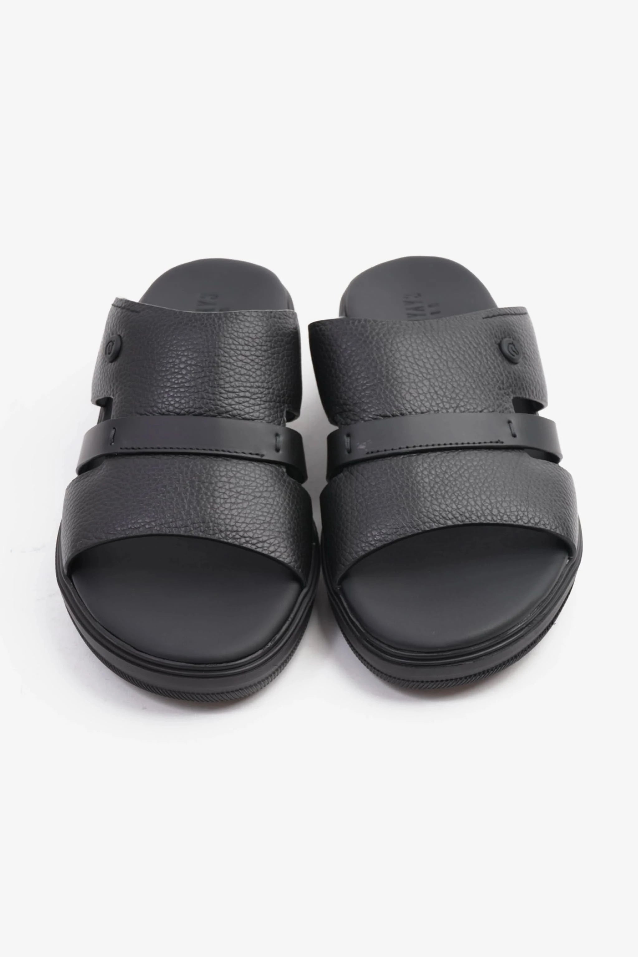 UOMO CAVALIER ARABIC SANDALS MEN'S CRAFTED GENUINE LEATHER BLACK - Seventy7
