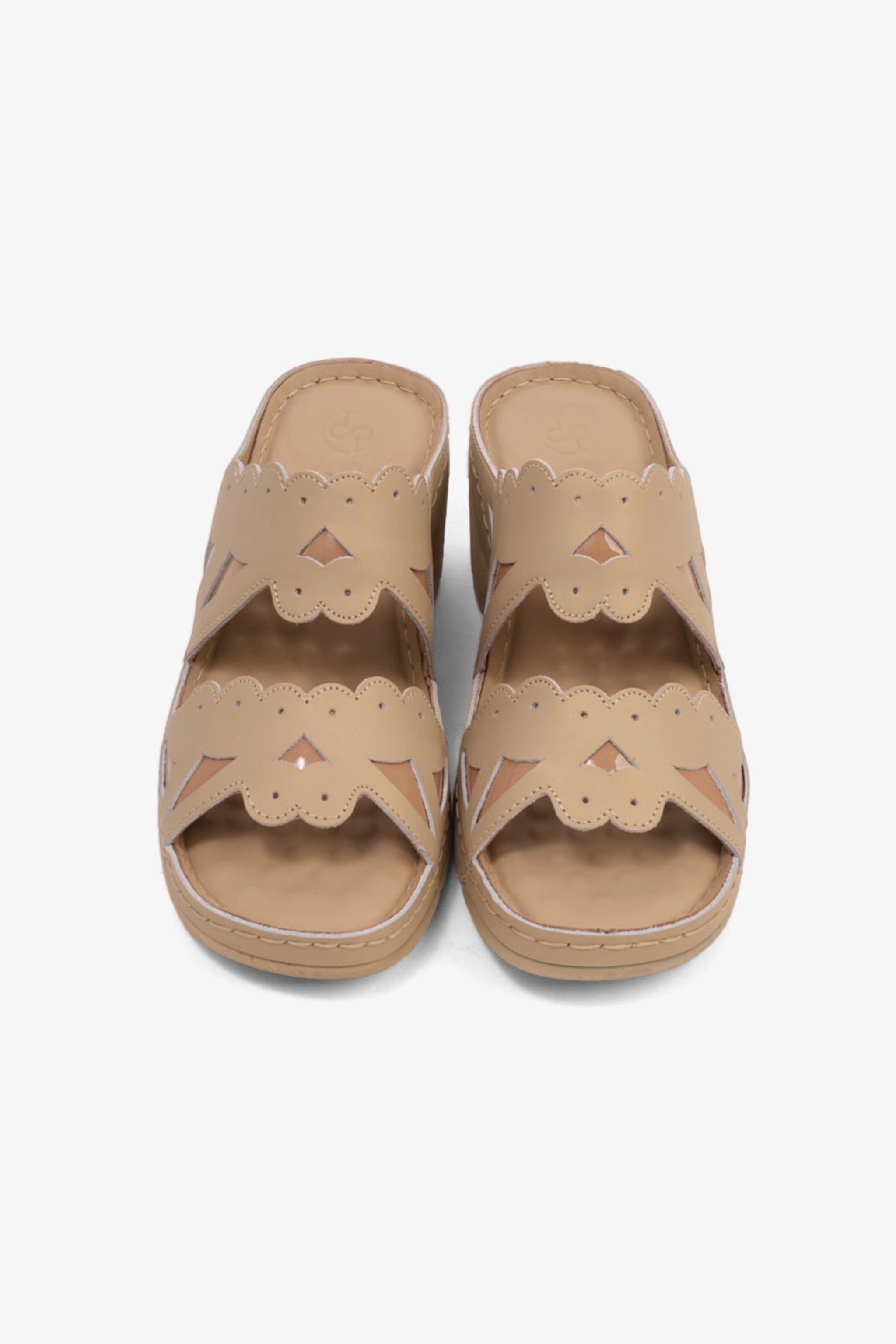 COMFORT PLUS OPEN -TOE SANDALS WITH CUTOUT DESIGN BEIGE - Seventy7