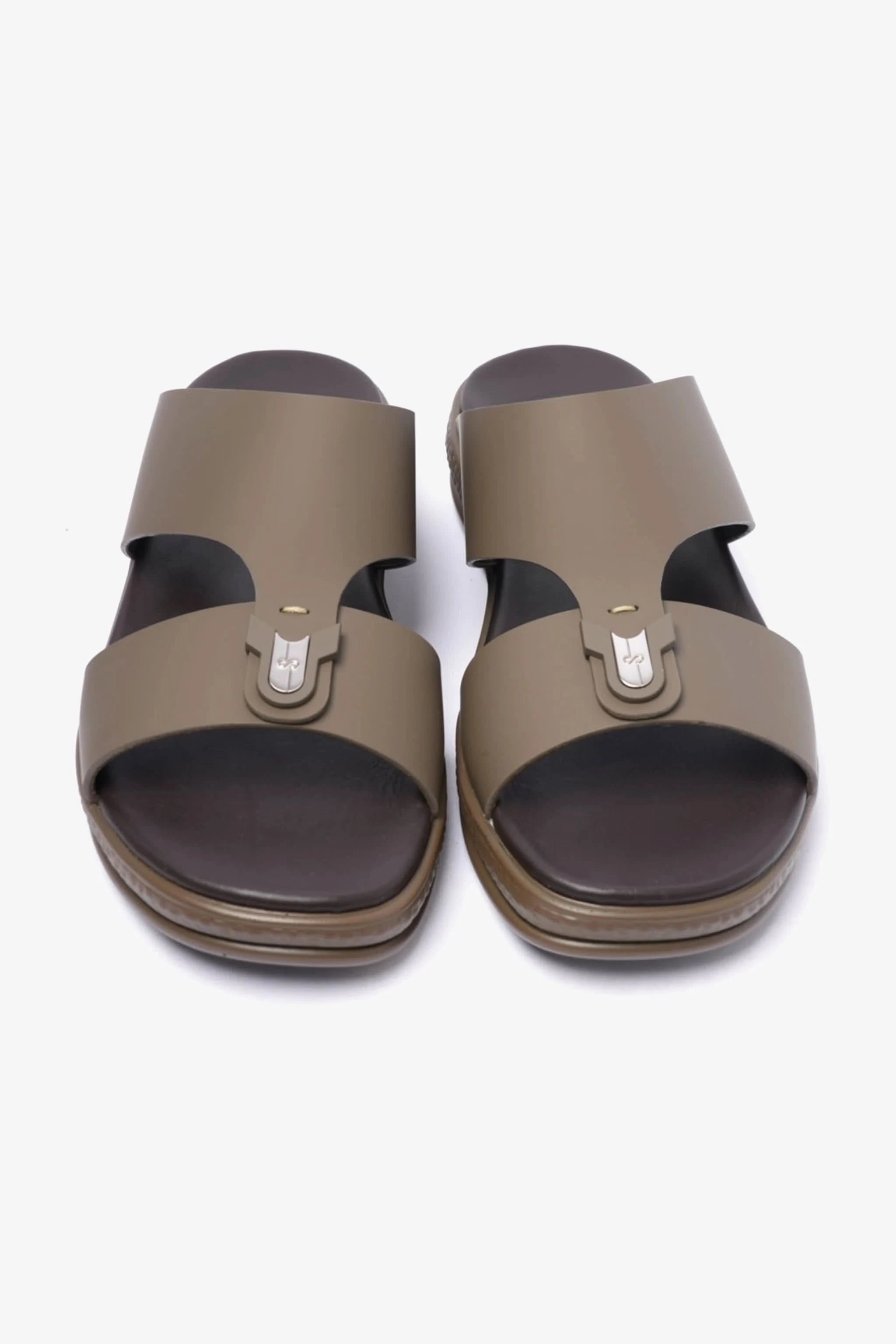 COMFORT PLUS MENS LEATHER SANDALS TRUFFLE - Seventy7