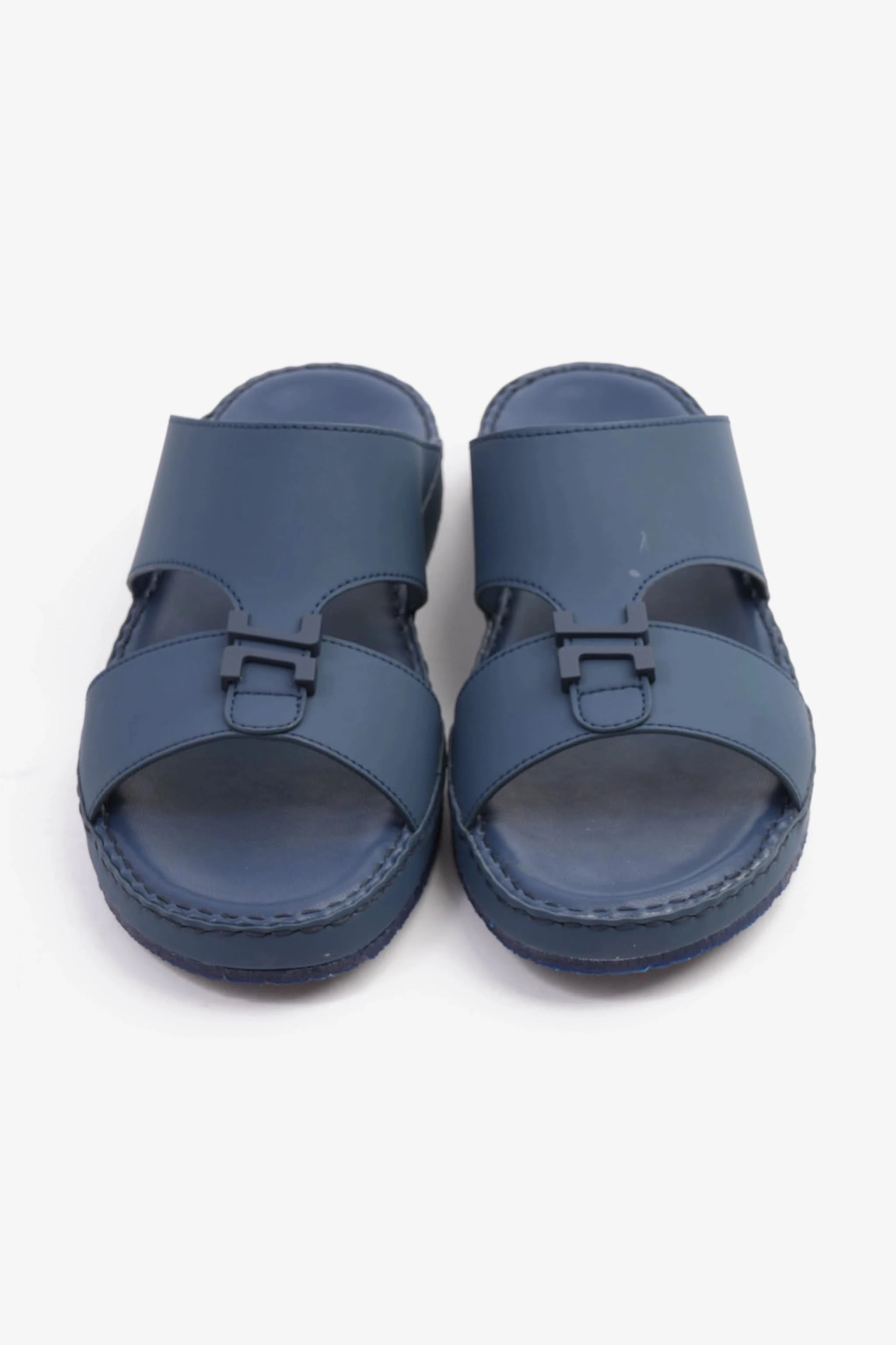 COMFORT PLUS MATTE LEATHER STYLISH TRIM MENS SANDALS NAVY - Seventy7