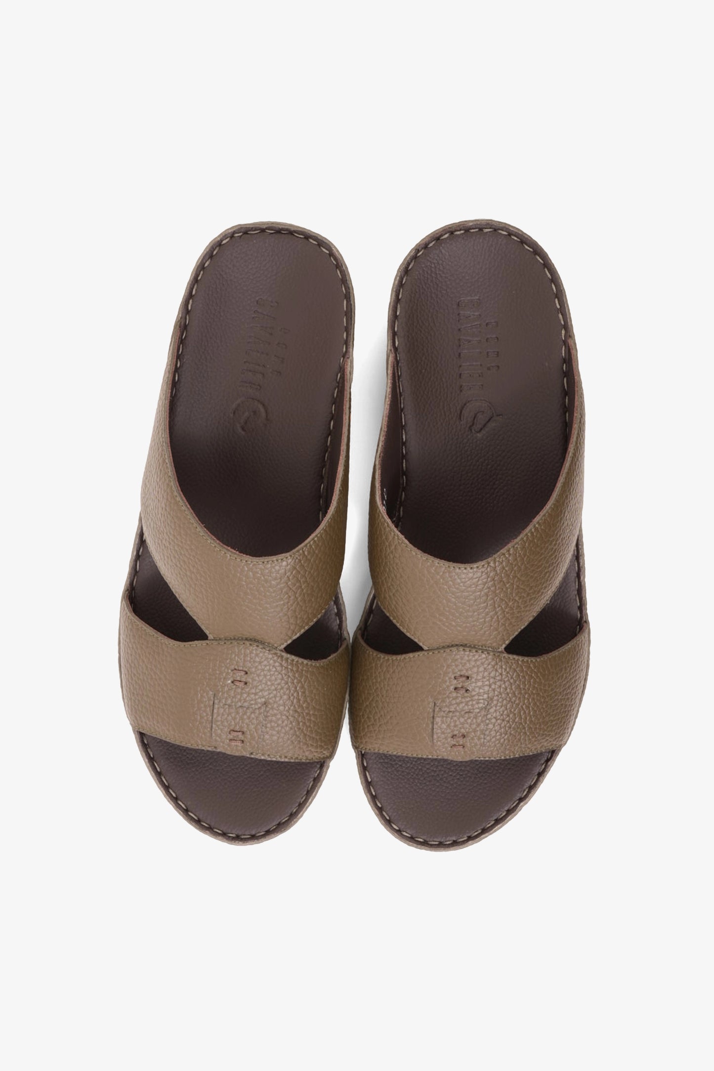 UOMO CAVALIER ELITE TRADITIONAL LEATHER ARABIC SANDALS OLIVE - Seventy7