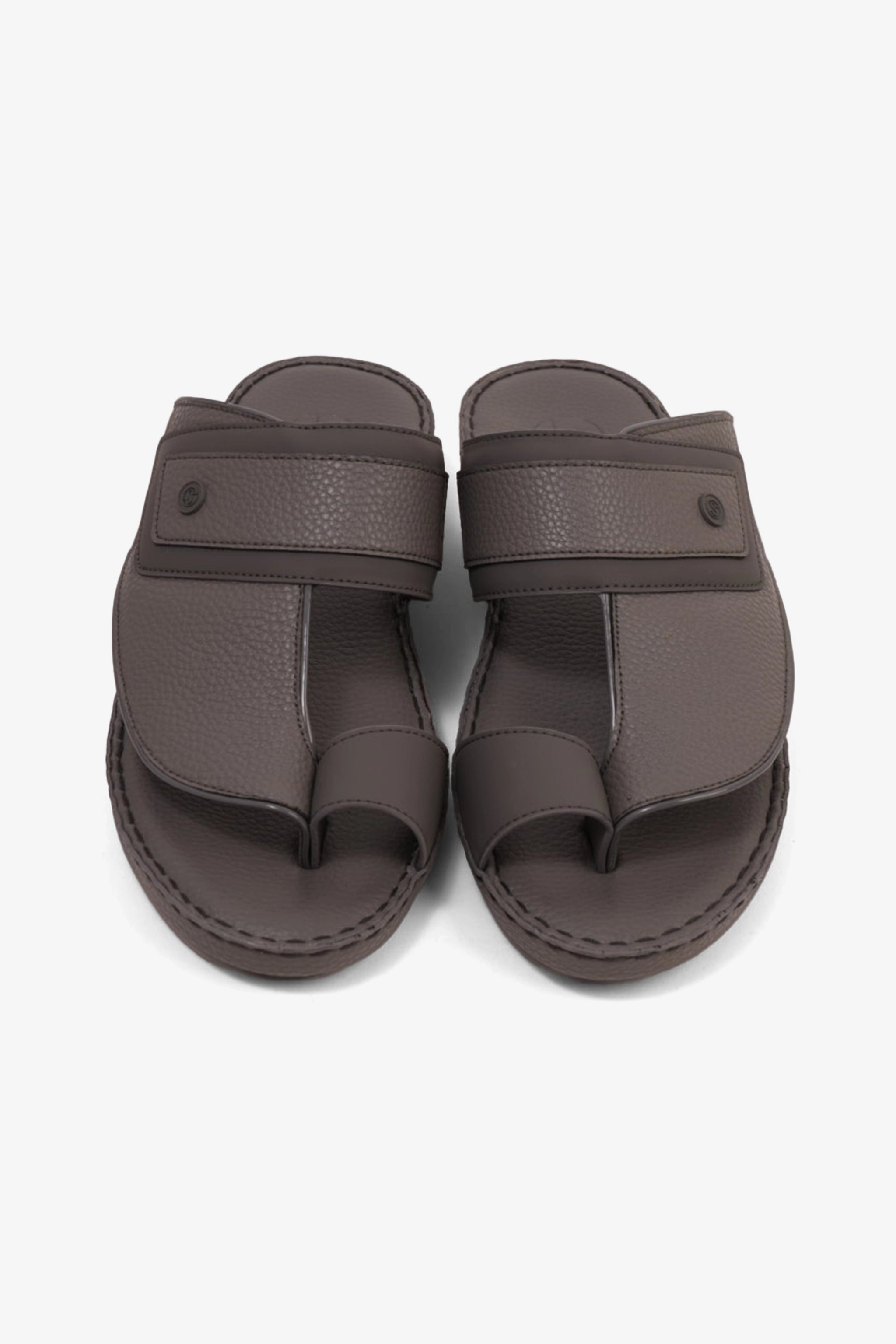 COMFORT PLUS LEATHER SANDALS WITH COMFORTABLE FOOTBED GREY - Seventy7