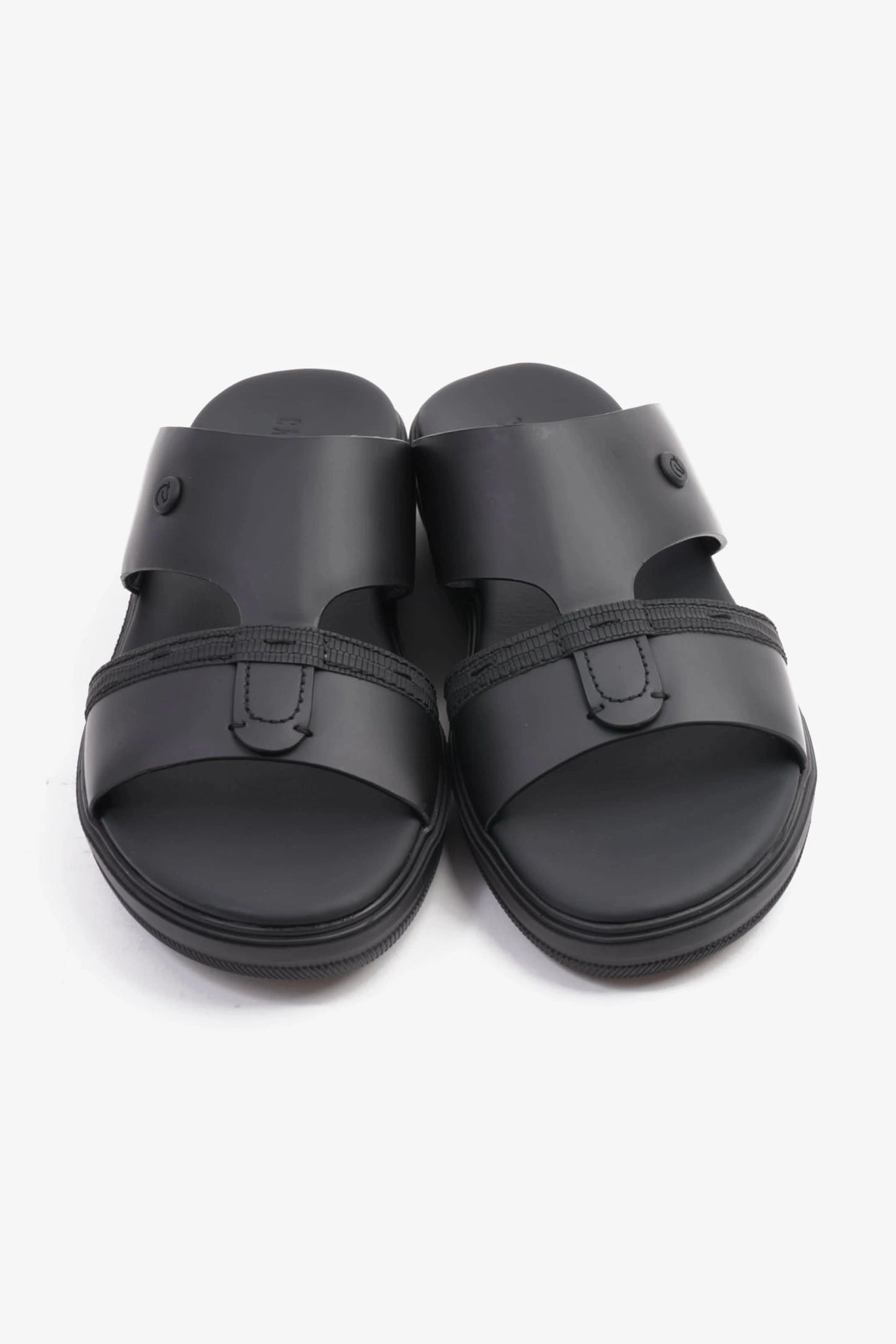 UOMO CAVALIER SLEEK ARABIC LEATHER SANDALS MEN'S BLACK - Seventy7