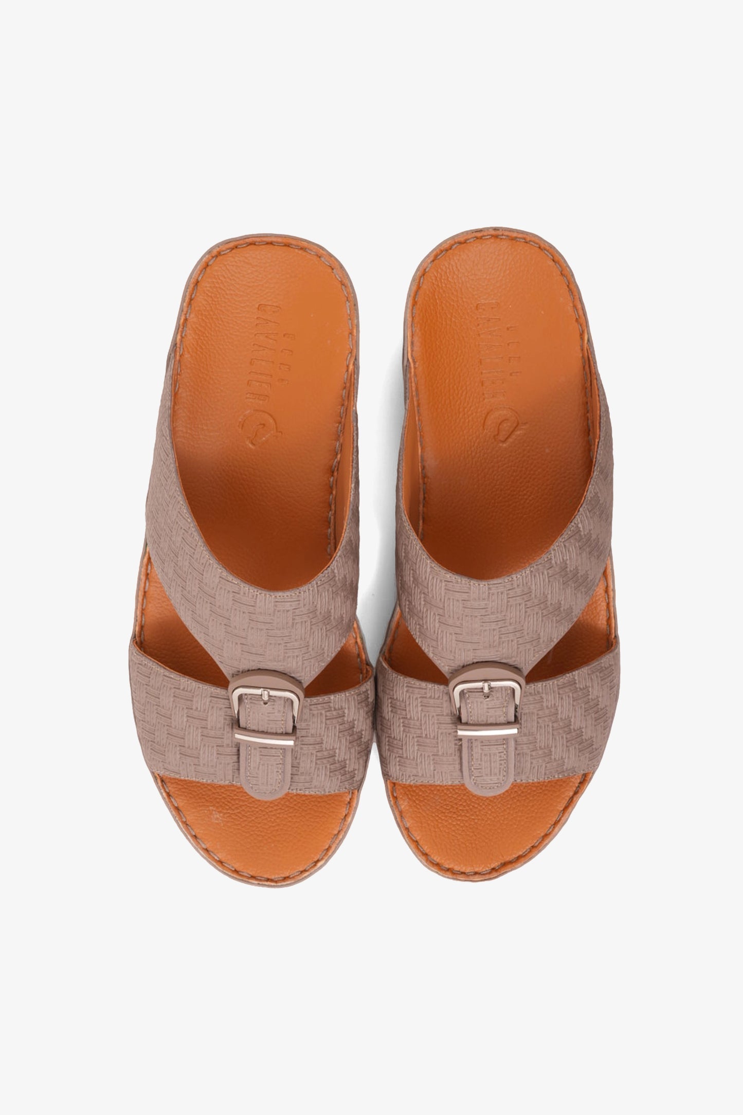 UOMO CAVALIER PREMIUM LEATHER ARABIC SANDALS STONE - Seventy7
