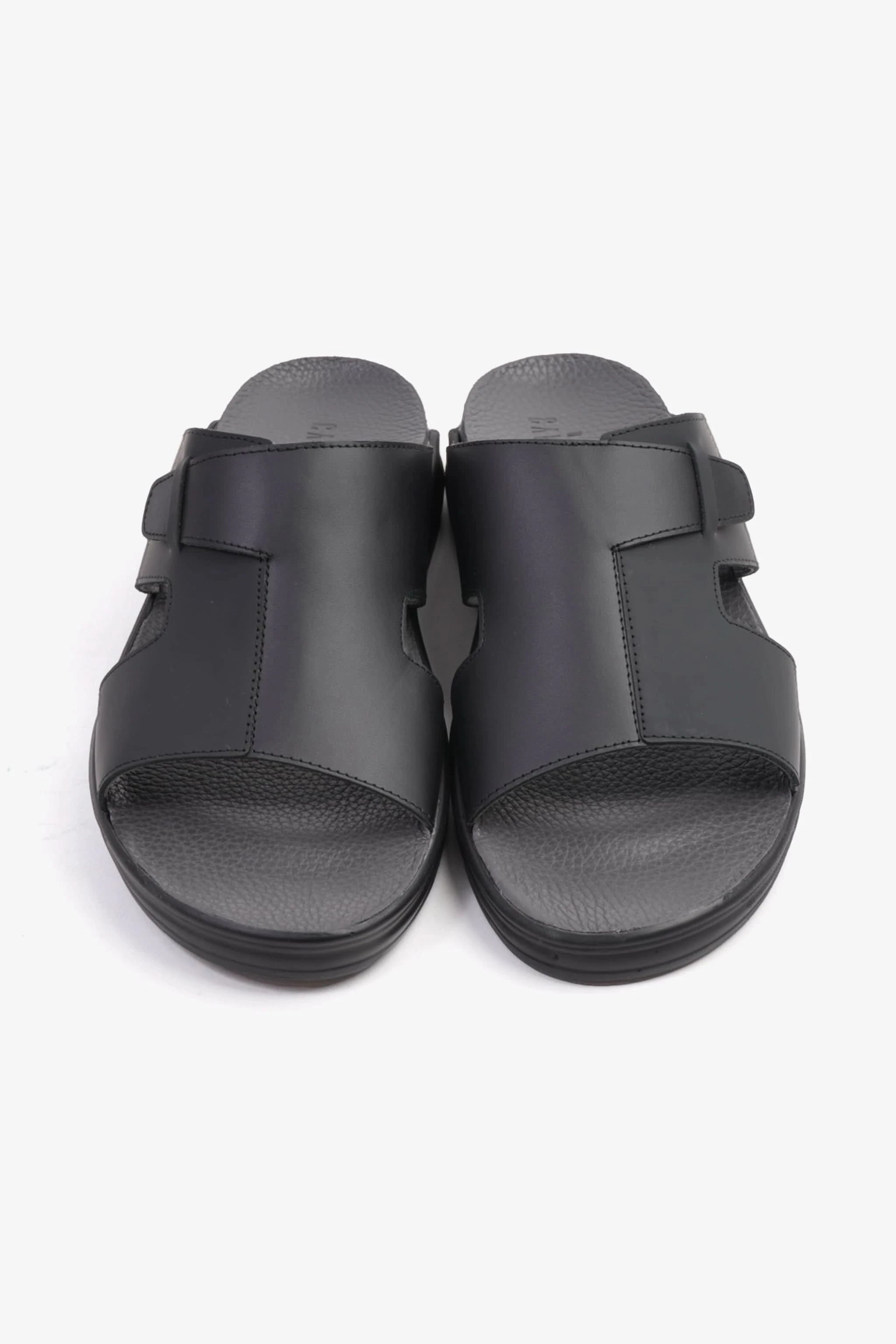 UOMO CAVALIER CLASSIC TRADITIONAL ARAB SANDALS BUCKLE STRAPS BLACK - Seventy7