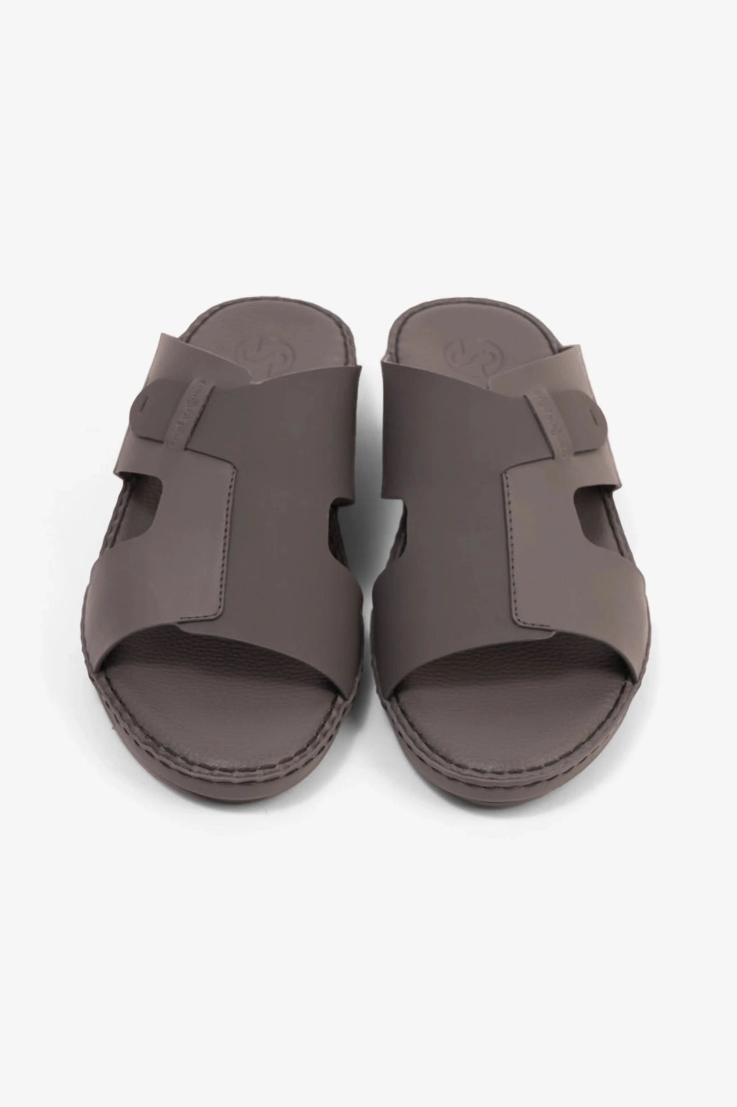 COMFORT PLUS ULTRA COMFORTABLE LEATHER SLIP-ON SANDALS DARK-GREY - Seventy7